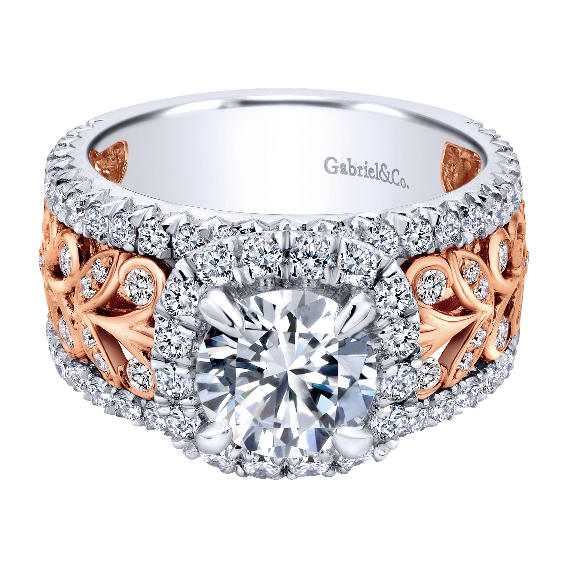 18k White/pink Gold Diamond Halo 18k White/pink Gold Diamond Halo
