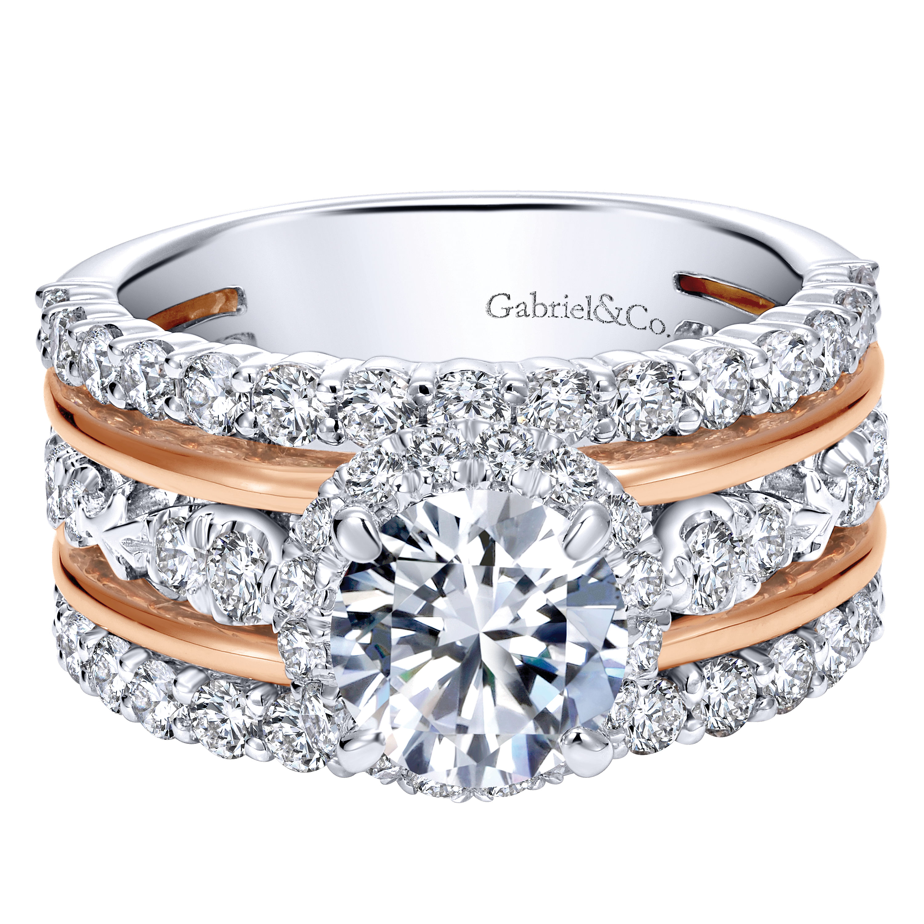 18k White/pink Gold Diamond Halo 18k White/pink Gold Diamond Halo