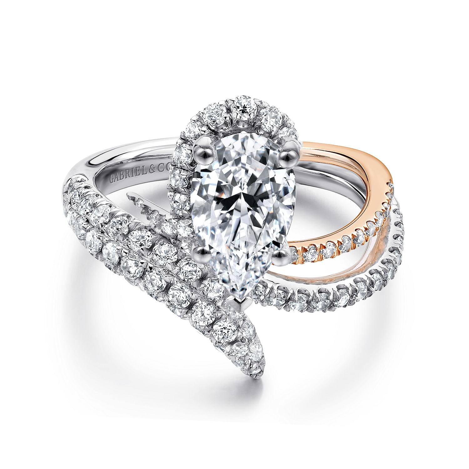 18k White/pink Gold Diamond Halo 18k White/pink Gold Diamond Halo