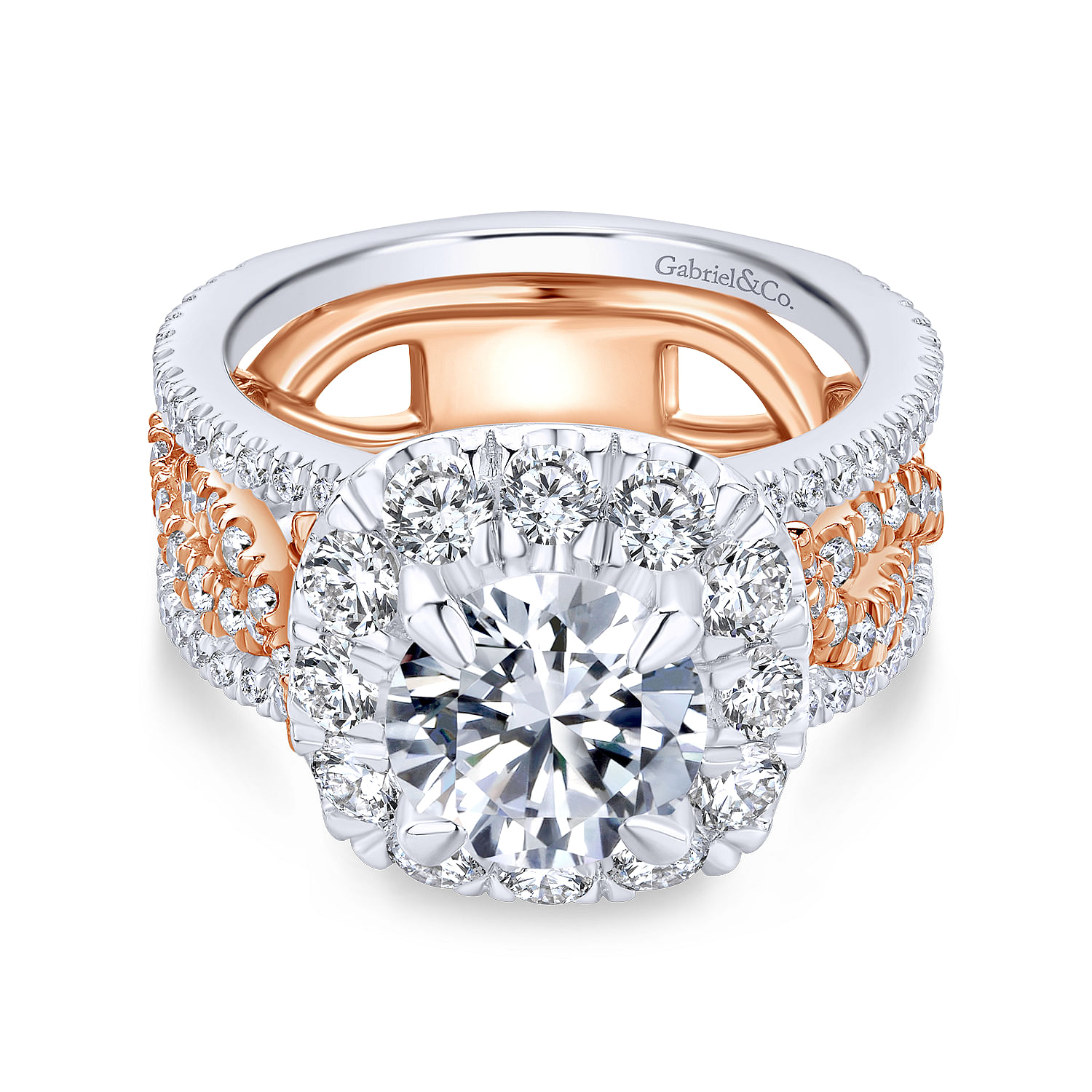 18k White/pink Gold Diamond Halo 18k White/pink Gold Diamond Halo