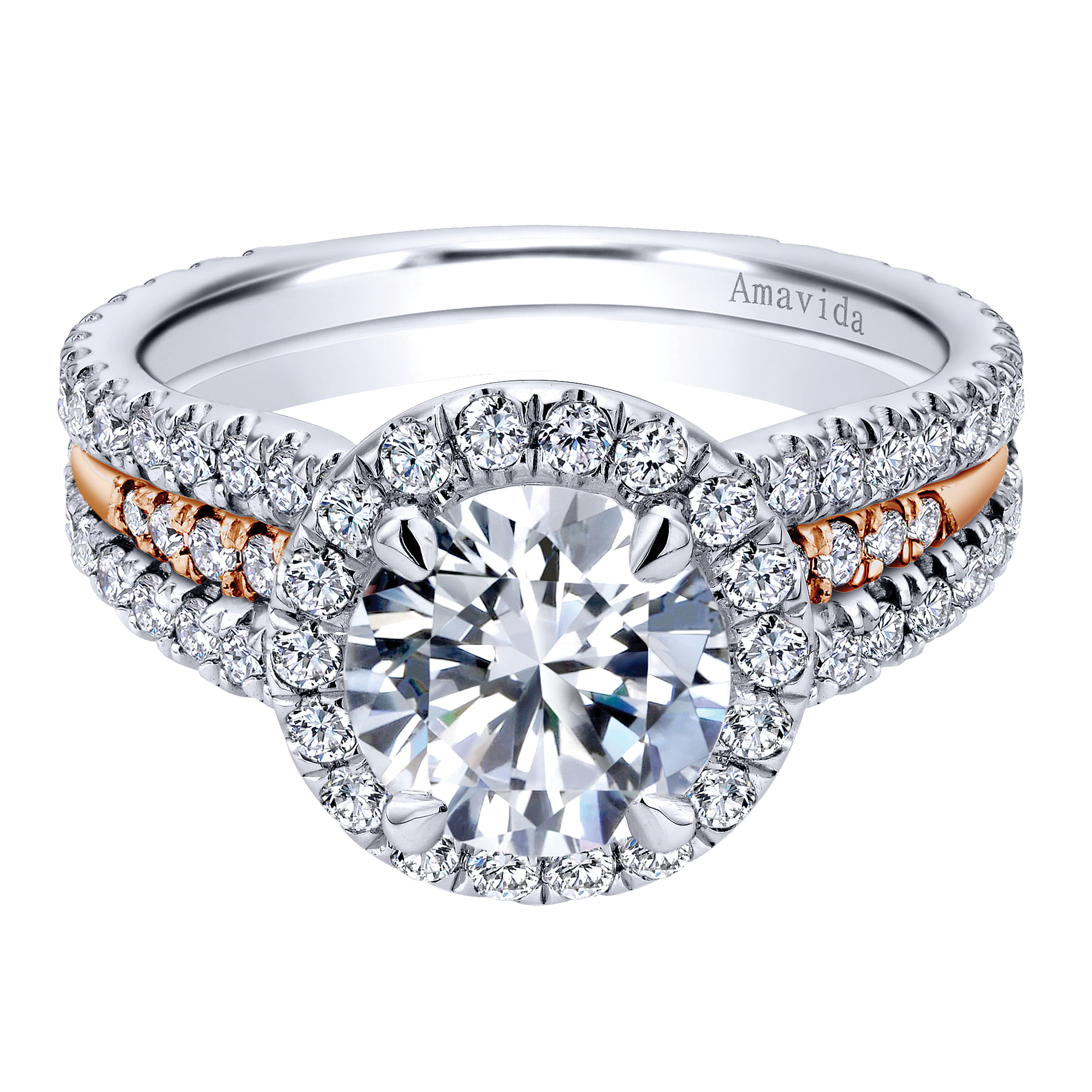 18k White/pink Gold Diamond Halo 18k White/pink Gold Diamond Halo