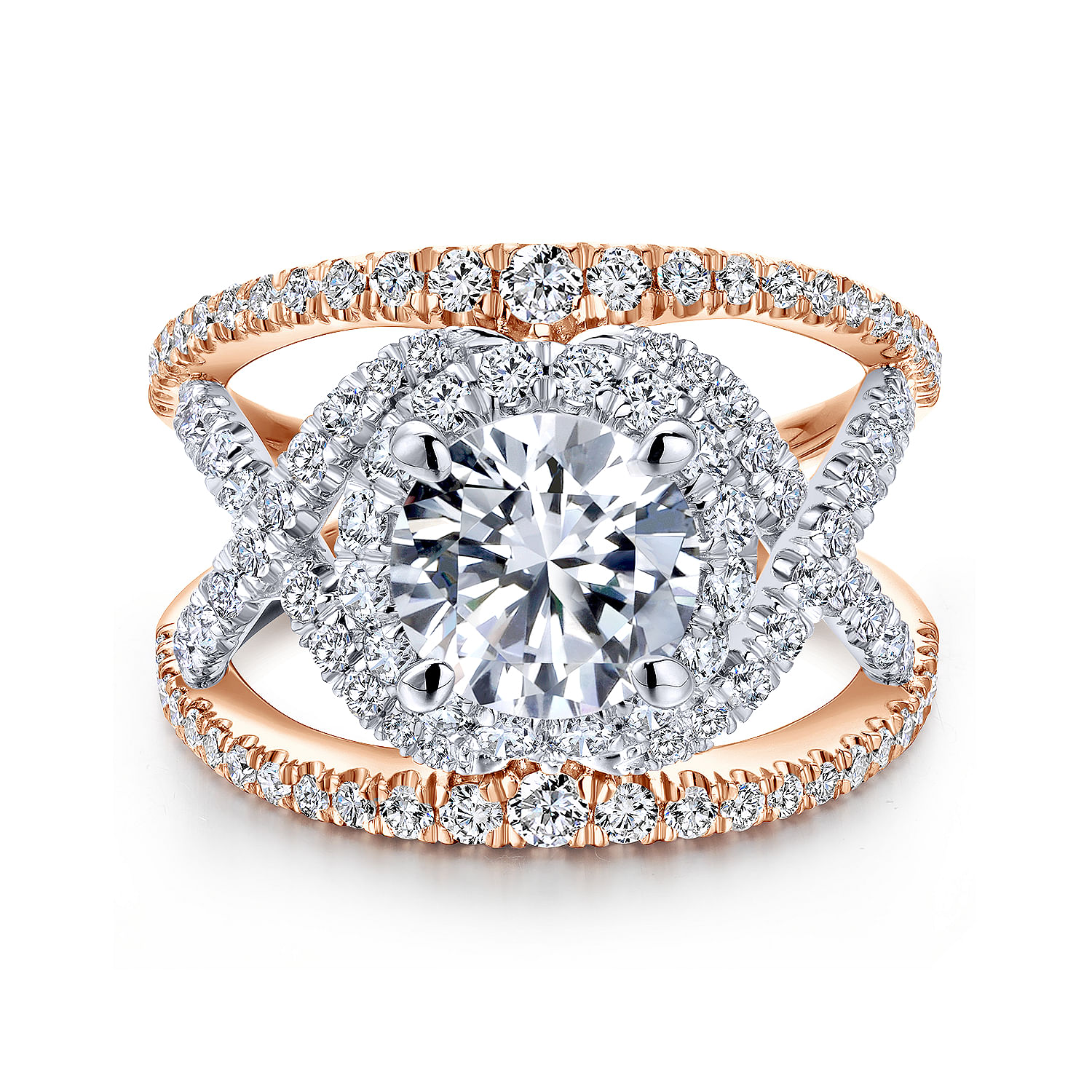 18k White/pink Gold Diamond Split Shank 18k White/pink Gold Diamond Split Shank