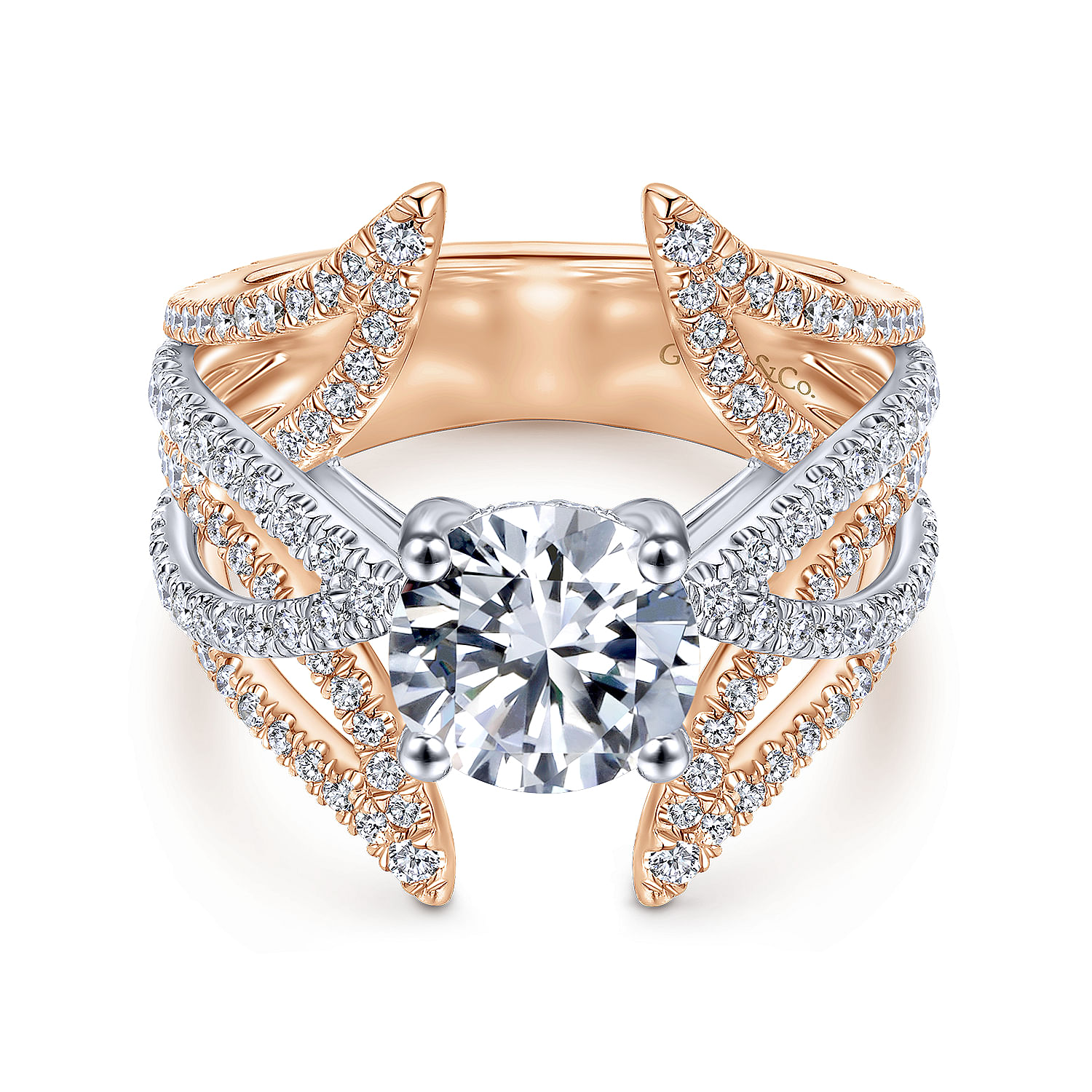 18k White/pink Gold Diamond Split Shank 18k White/pink Gold Diamond Split Shank