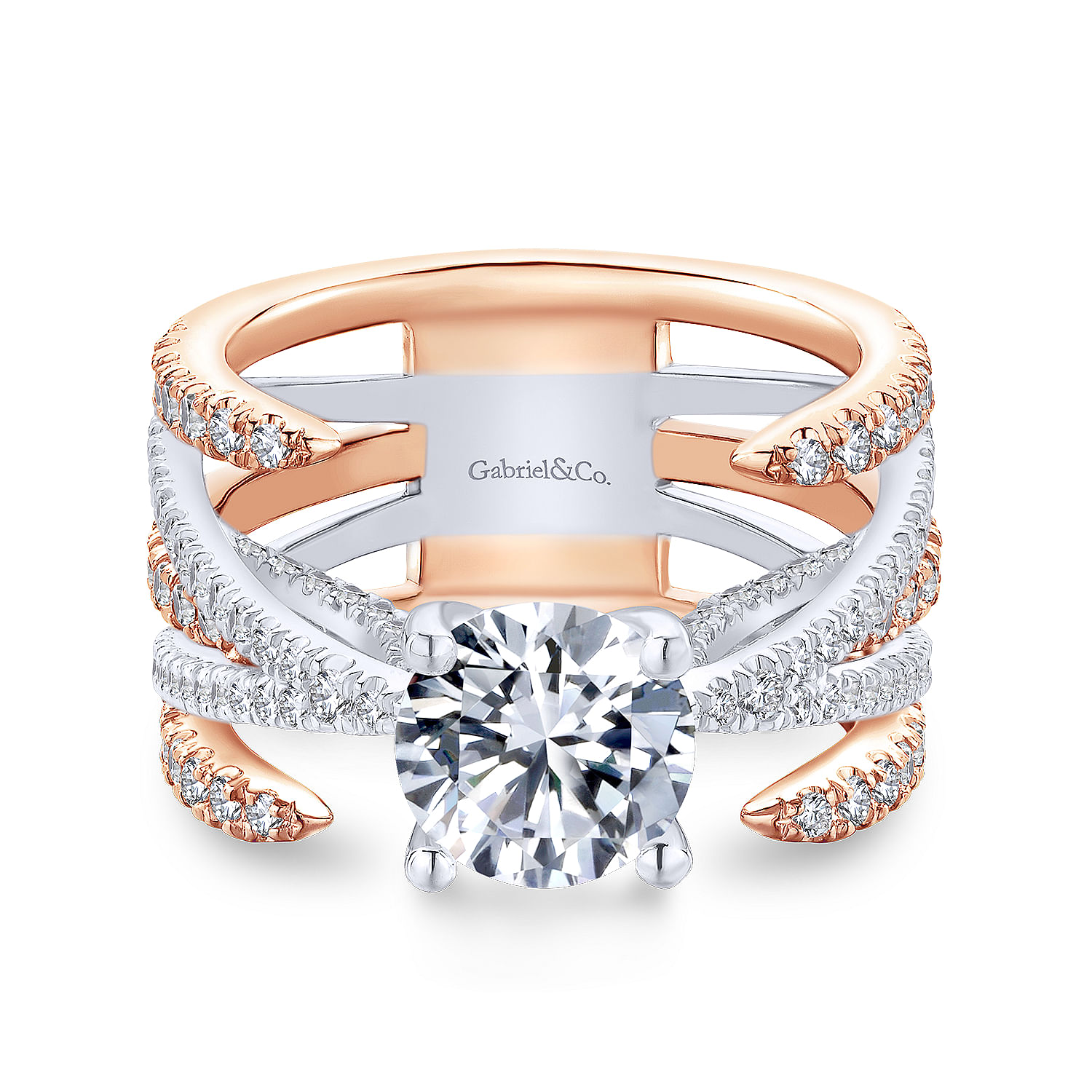 18k White/pink Gold Diamond Split Shank 18k White/pink Gold Diamond Split Shank