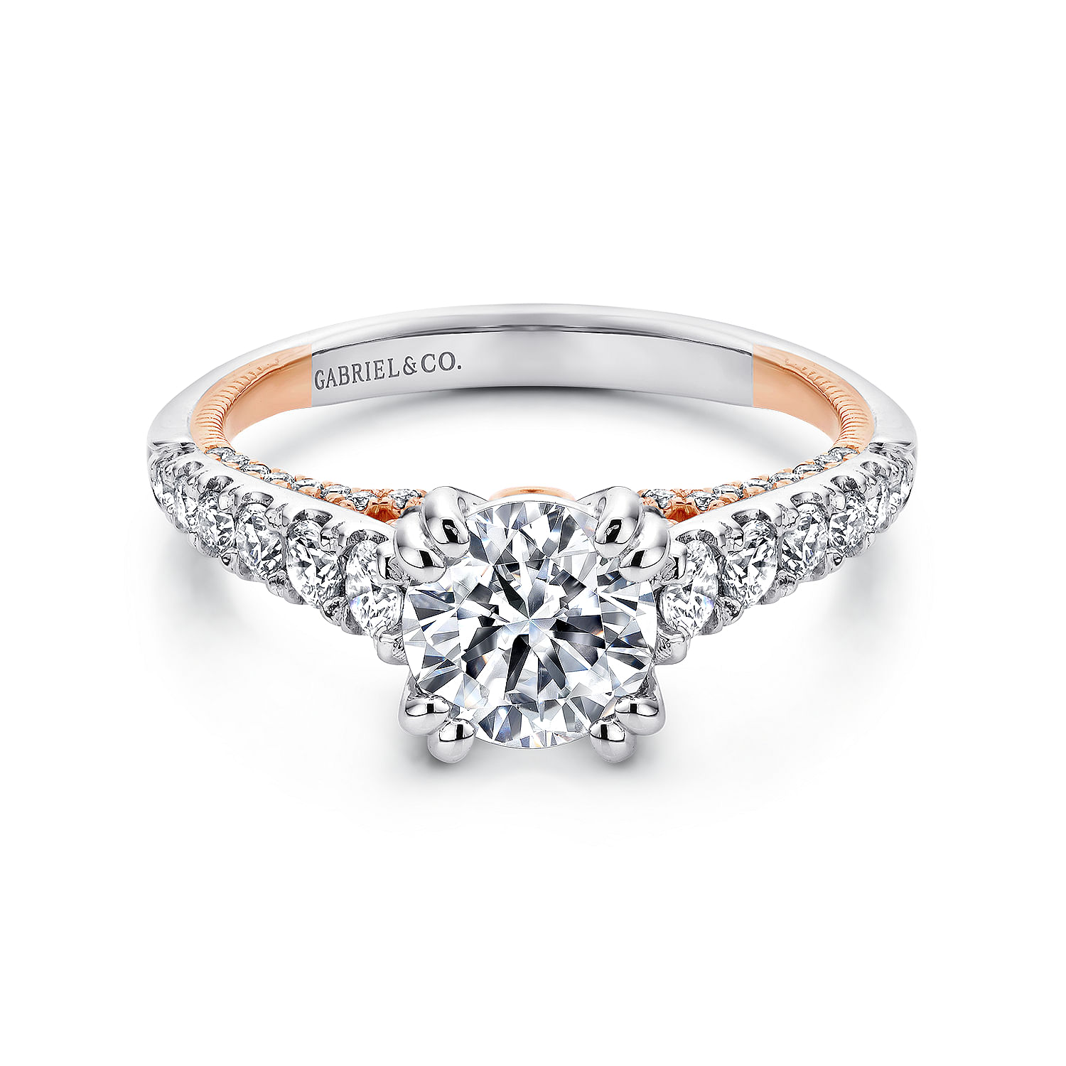 18k White/pink Gold Diamond Straight 18k White/pink Gold Diamond Straight
