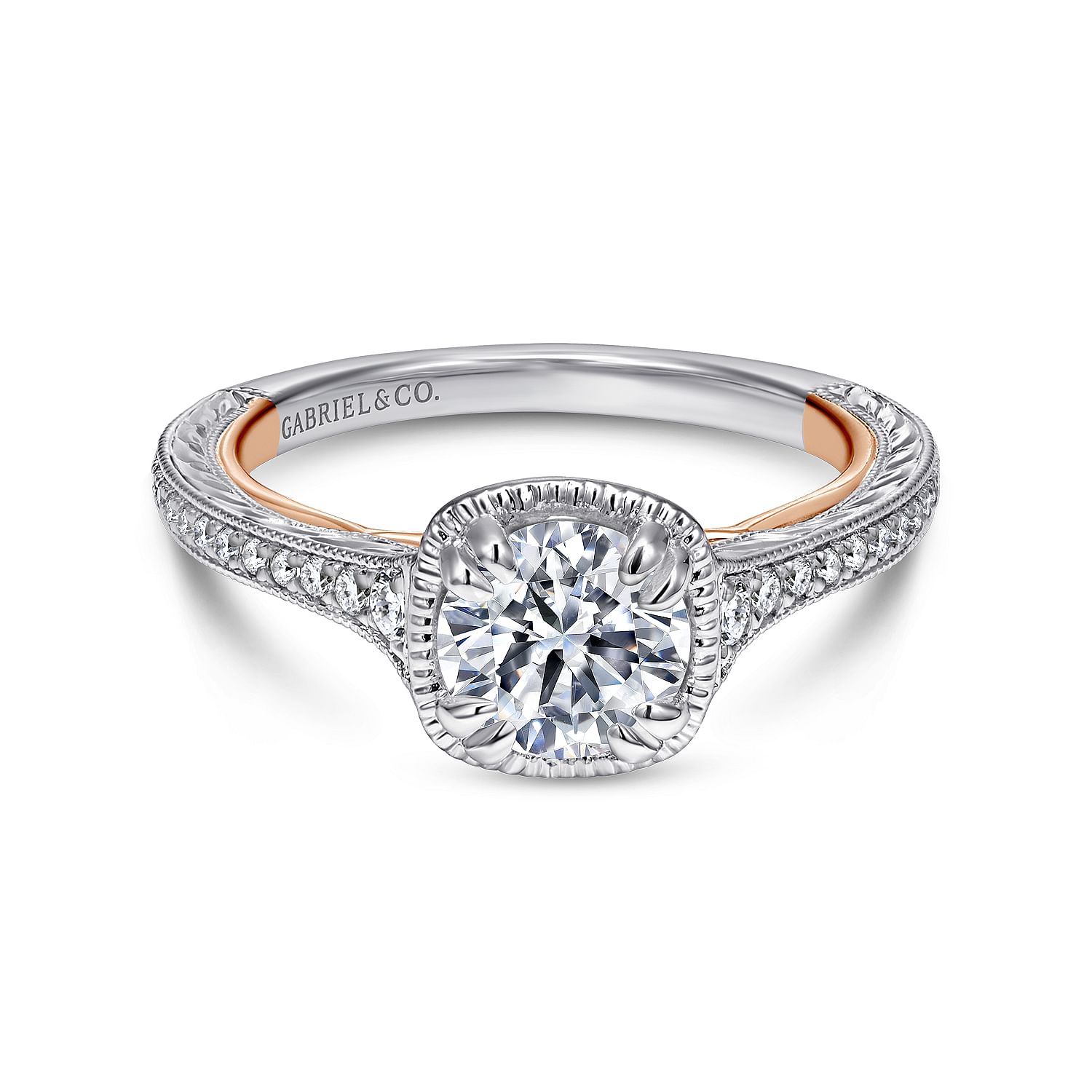 18k White/pink Gold Diamond Straight 18k White/pink Gold Diamond Straight