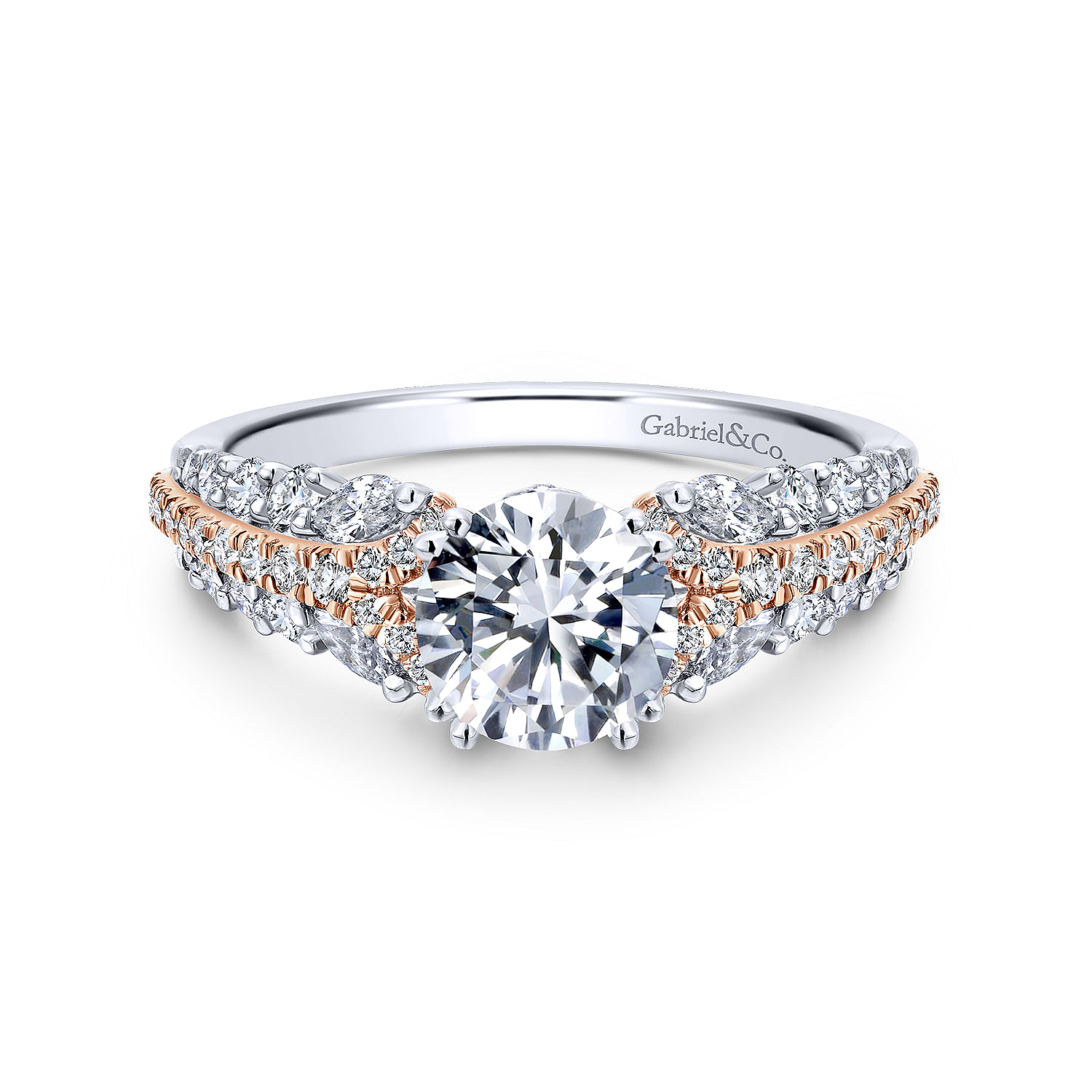 18k White/pink Gold Diamond Straight 18k White/pink Gold Diamond Straight