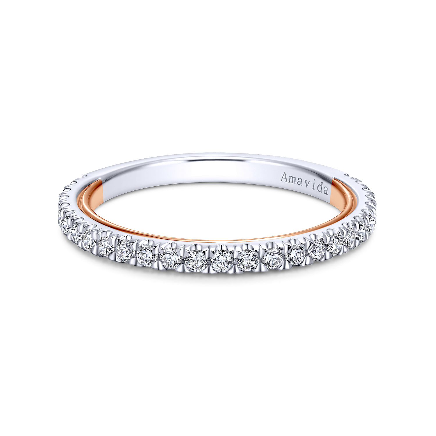 18k White/pink Gold Diamond Straight 18k White/pink Gold Diamond Straight