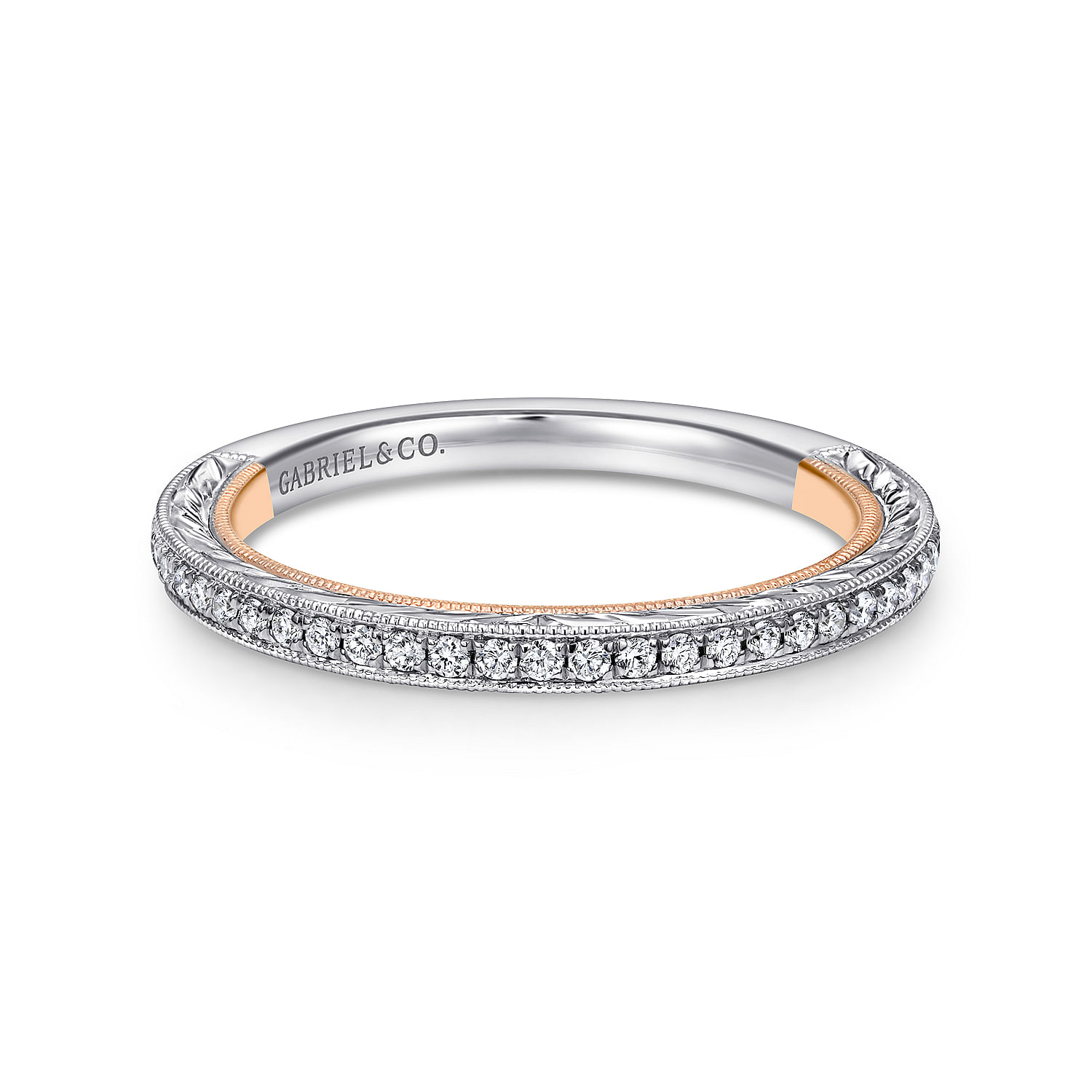 18k White/pink Gold Diamond Straight 18k White/pink Gold Diamond Straight
