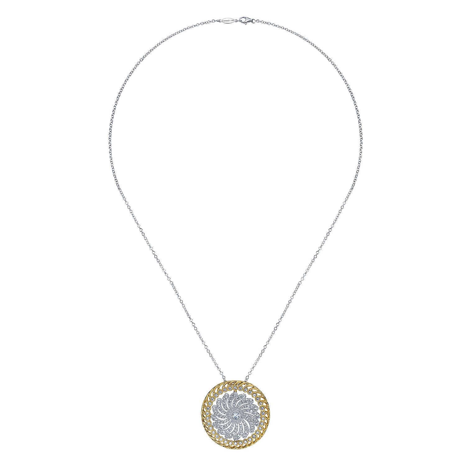 18k Yellow Gold Diamond Fashion Necklace angle 2 18k Yellow Gold Diamond Fashion Necklace angle 2
