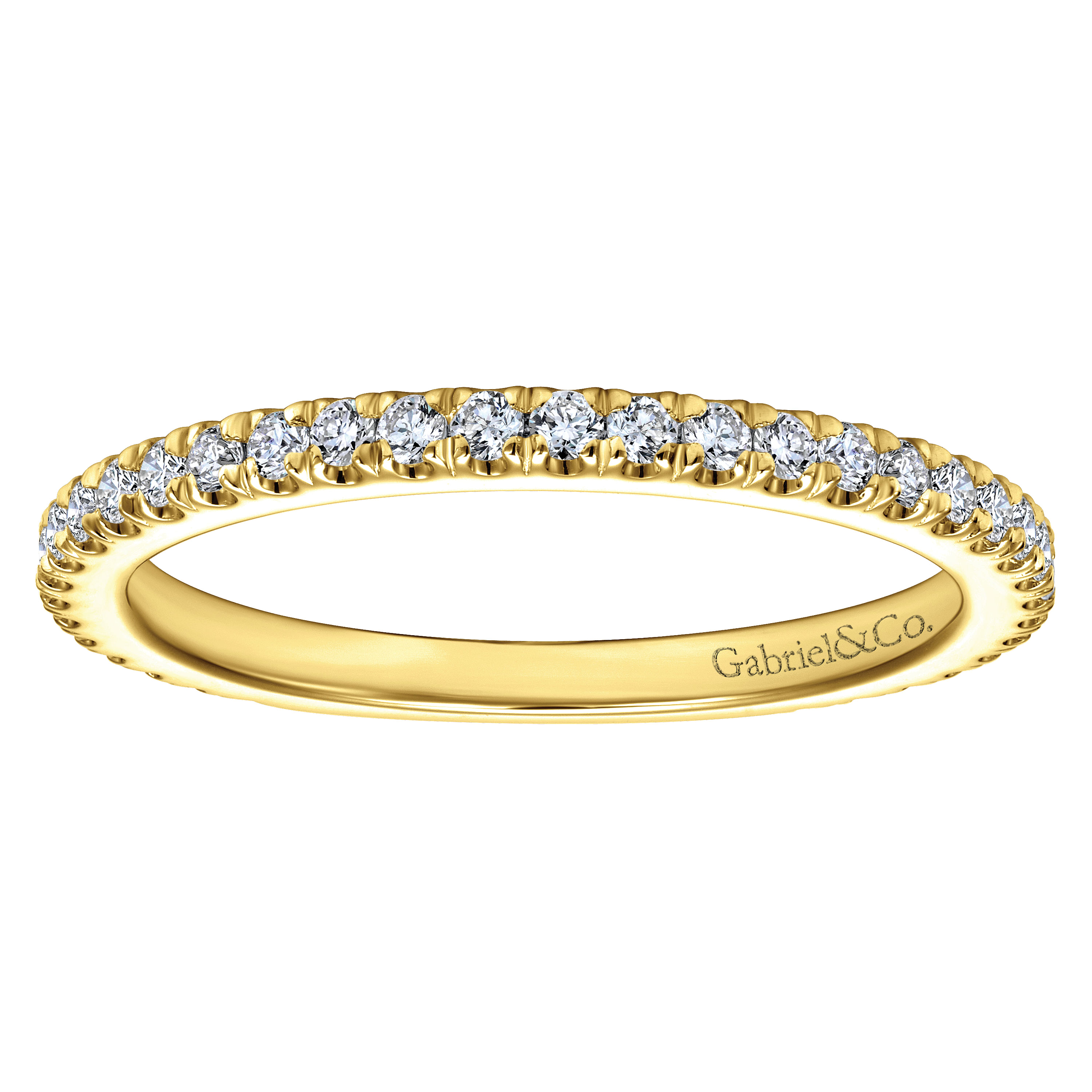 18k Yellow Gold Diamond Straight Wedding Band angle 5 18k Yellow Gold Diamond Straight Wedding Band angle 5