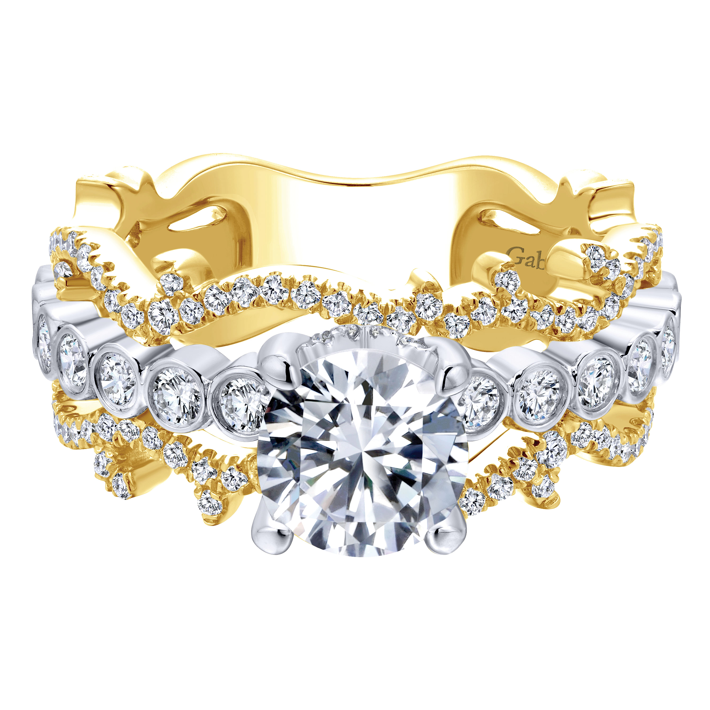 18k Yellow/white Gold Diamond Free Form 18k Yellow/white Gold Diamond Free Form
