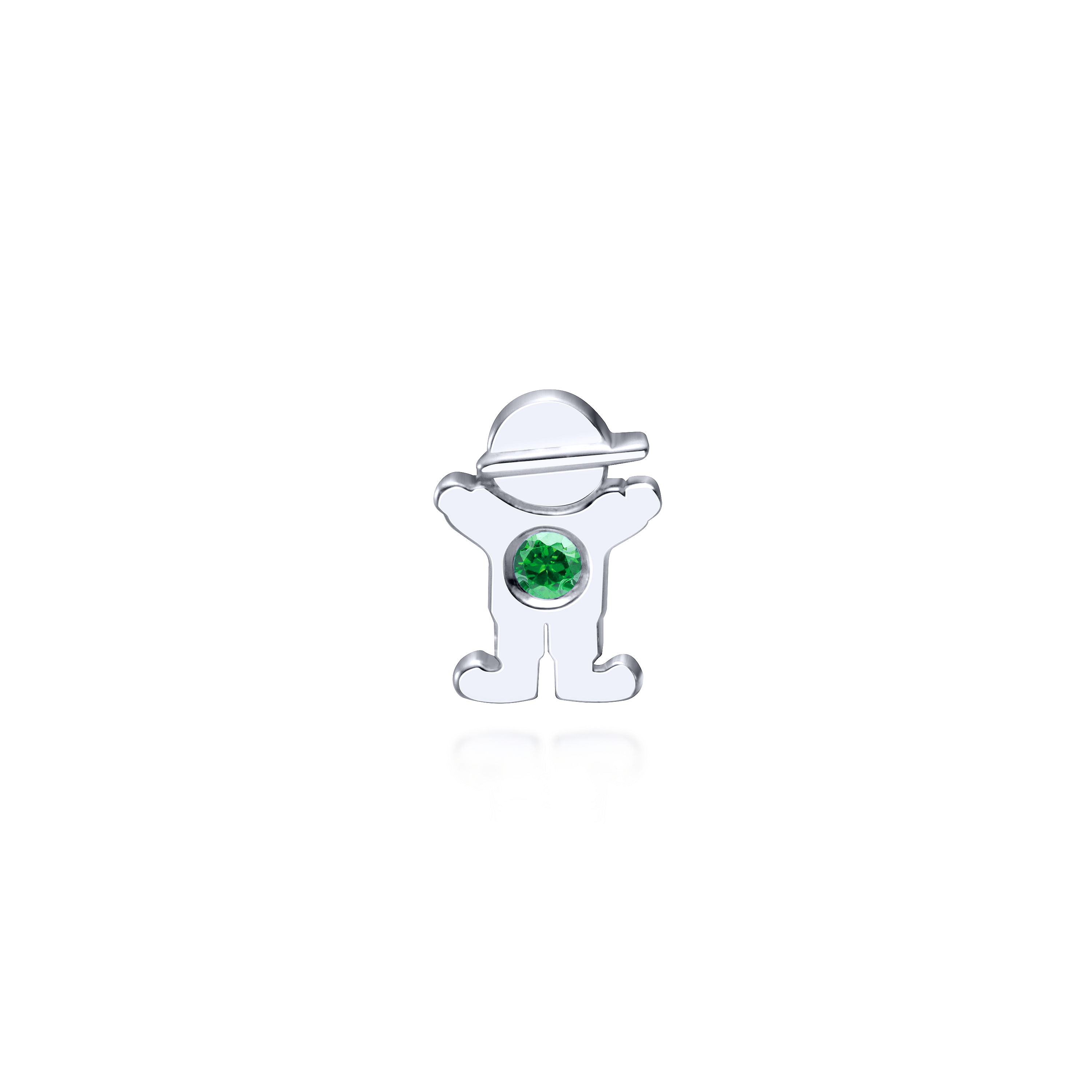 925 Silver And Emerald Locket Charm 925 Silver And Emerald Locket Charm