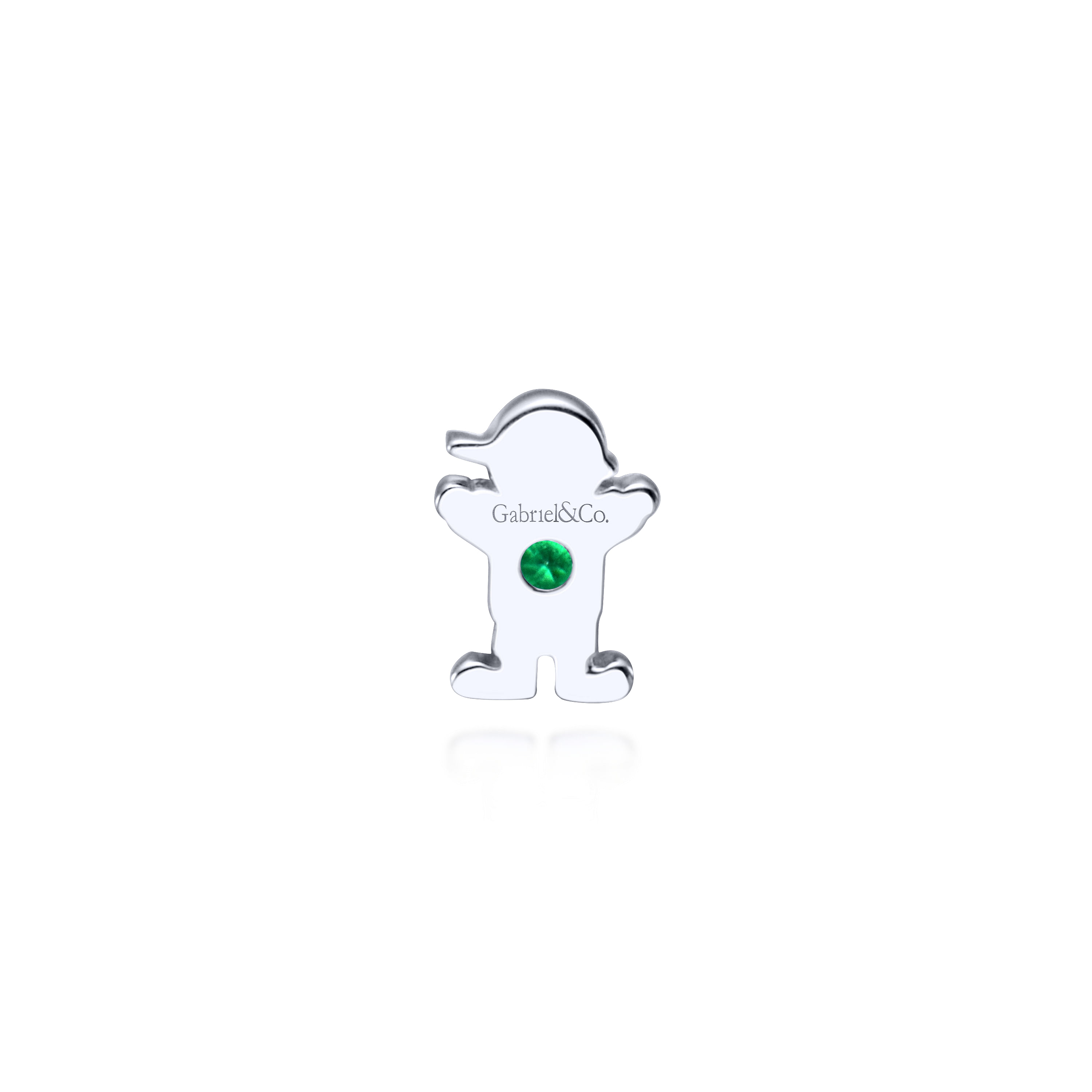 925 Silver And Emerald Locket Charm Pendant angle 2 925 Silver And Emerald Locket Charm Pendant angle 2