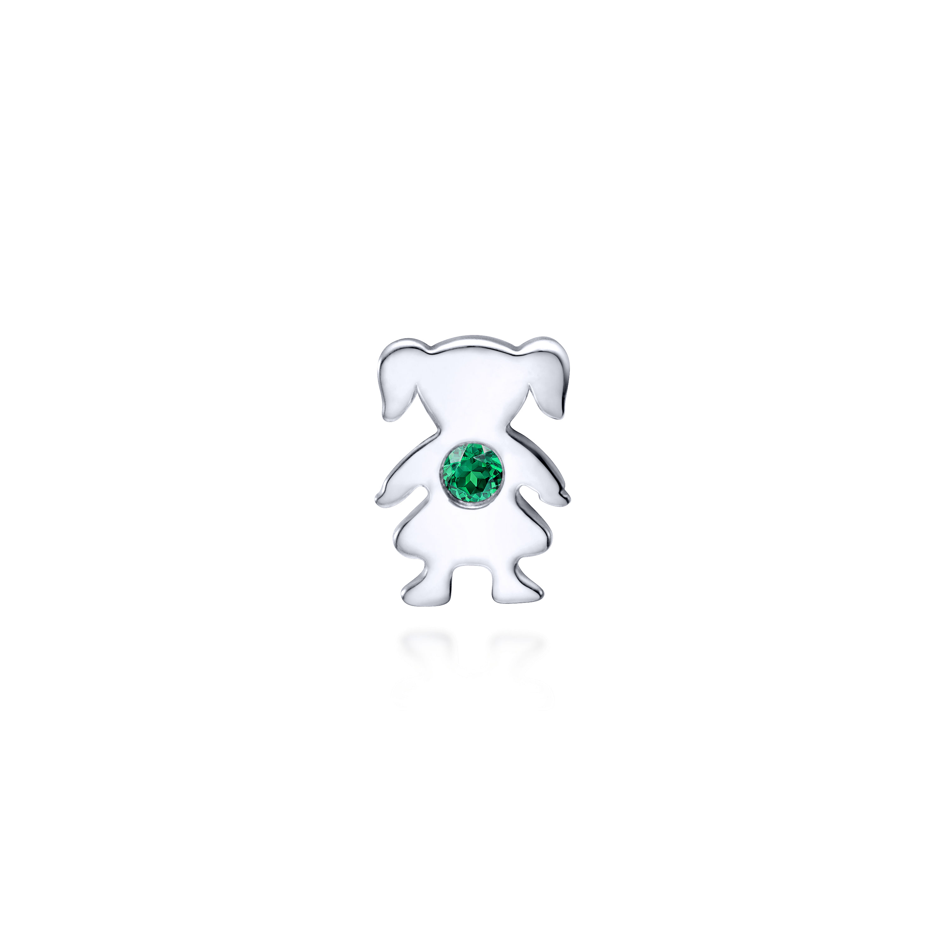 925 Silver And Emerald Locket Charm 925 Silver And Emerald Locket Charm