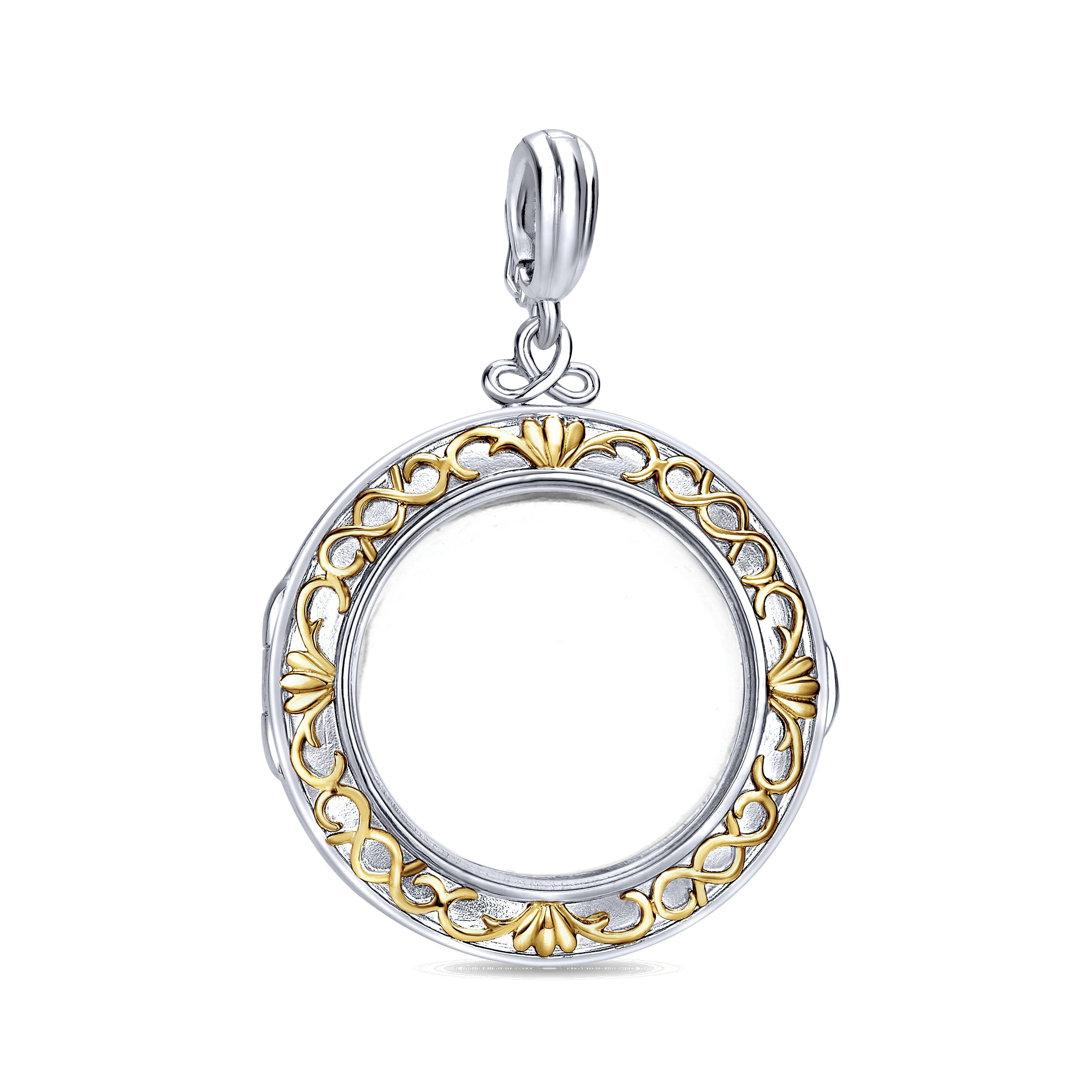 925 Silver/18k Yellow Gold Glass Locket 925 Silver/18k Yellow Gold Glass Locket