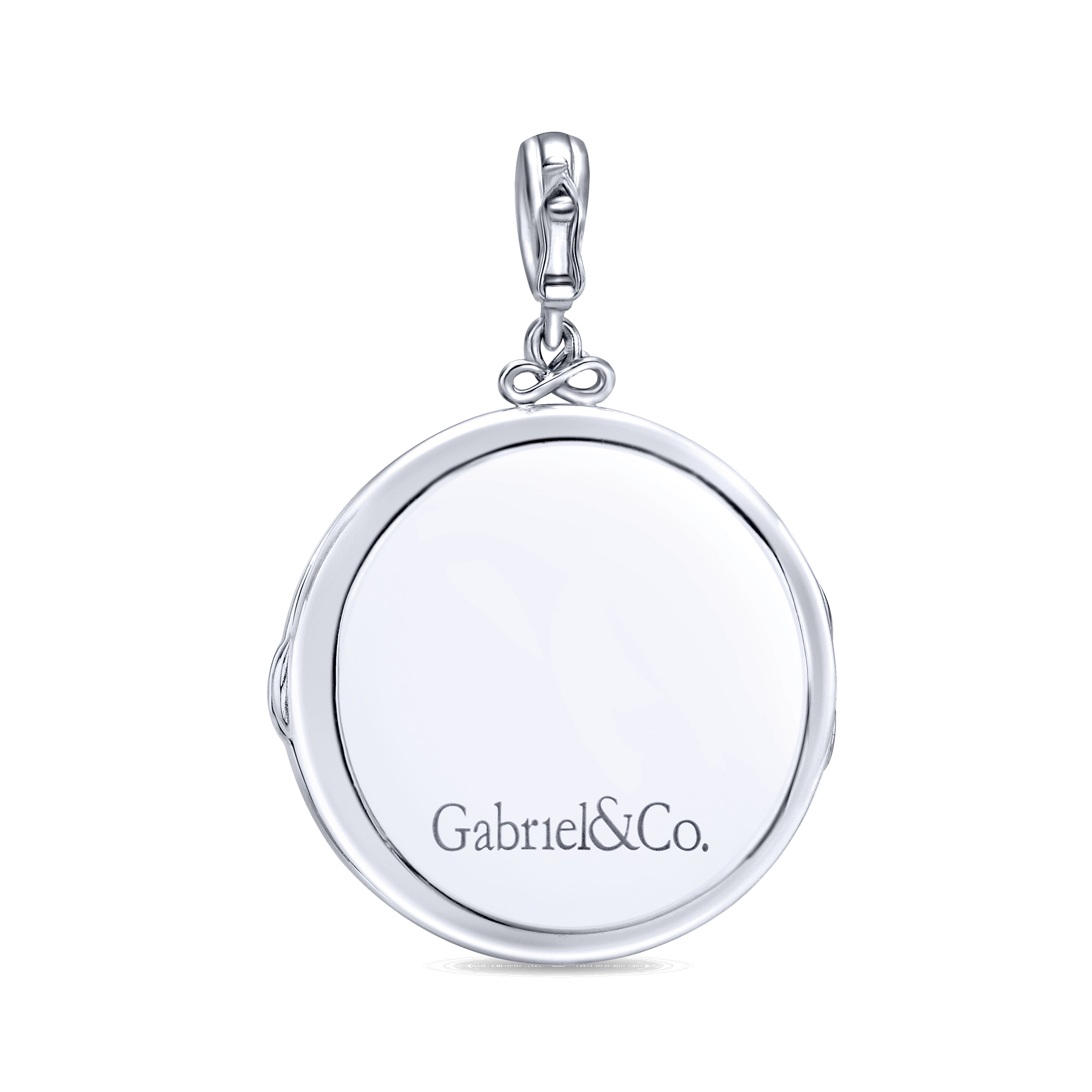 925 Silver/18k Yellow Gold Glass Locket Pendant angle 2 925 Silver/18k Yellow Gold Glass Locket Pendant angle 2