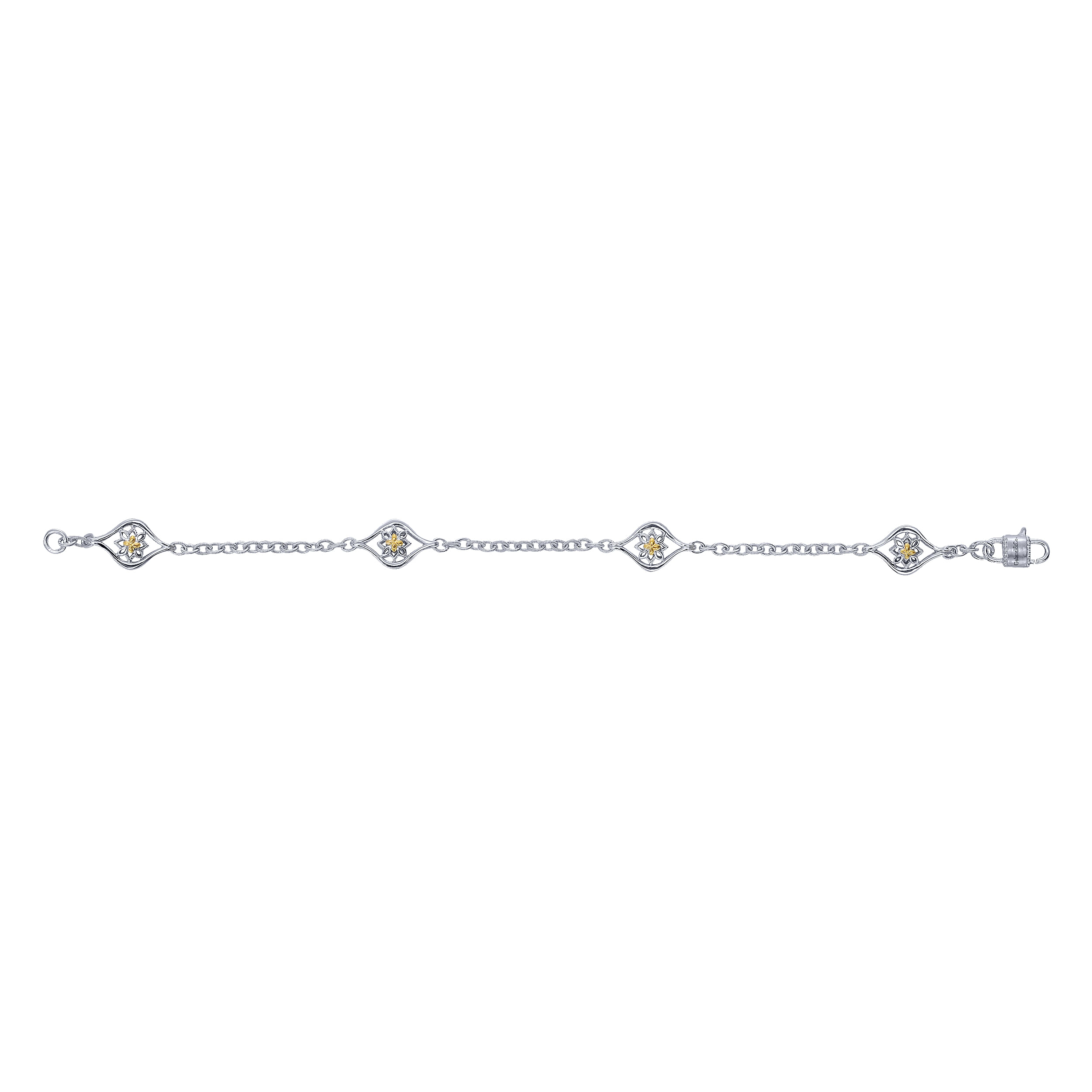925 Silver/18k Yellow Gold Infinite Gems Chain Bracelet angle 3 925 Silver/18k Yellow Gold Infinite Gems Chain Bracelet angle 3