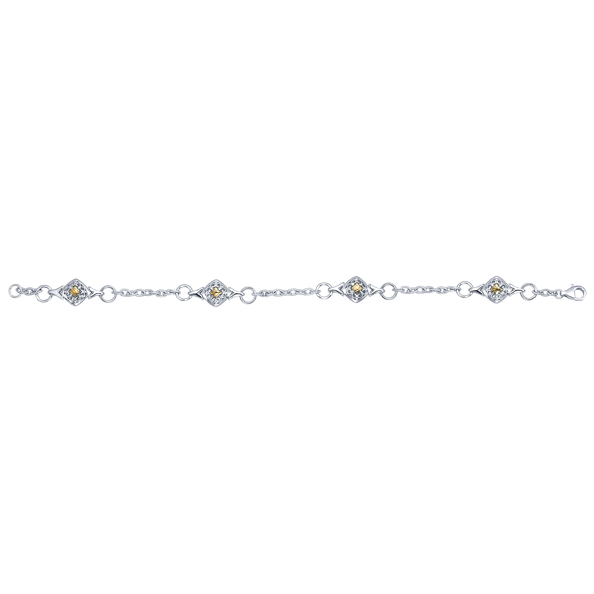 925 Silver/18k Yellow Gold Infinite Gems Chain Bracelet angle 3 925 Silver/18k Yellow Gold Infinite Gems Chain Bracelet angle 3