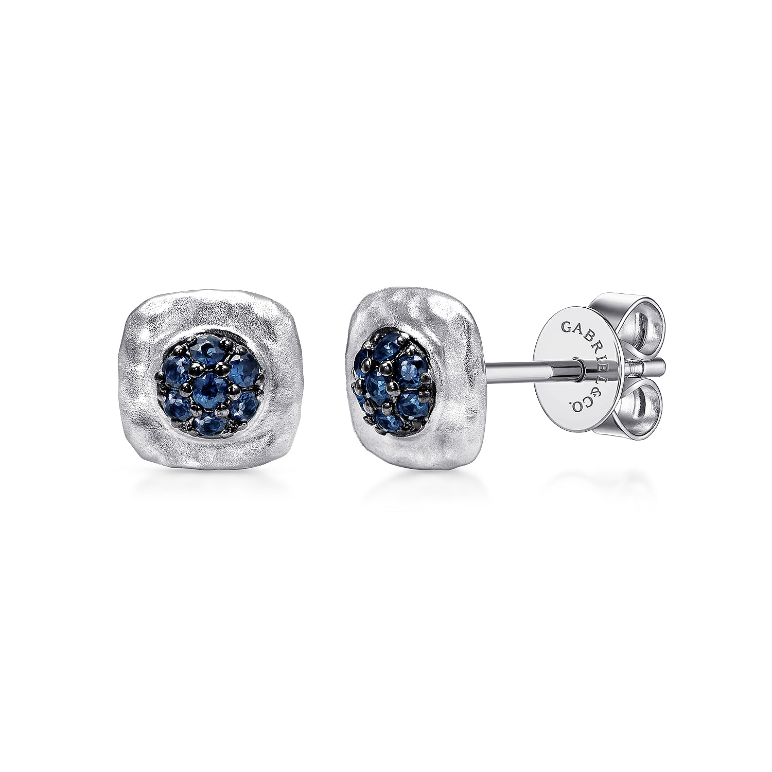 925 Silver And Pavé Sapphire Stud 925 Silver And Pavé Sapphire Stud
