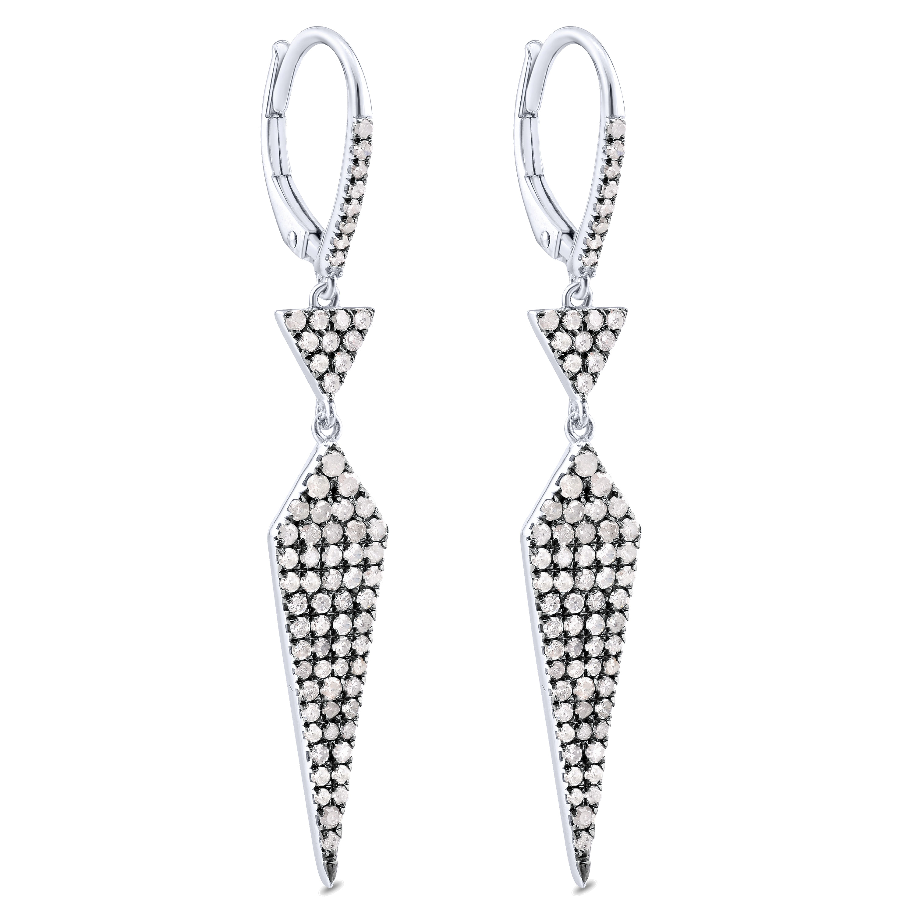 925 Silver Candlelight Diamond Drop Earrings angle 2 925 Silver Candlelight Diamond Drop Earrings angle 2