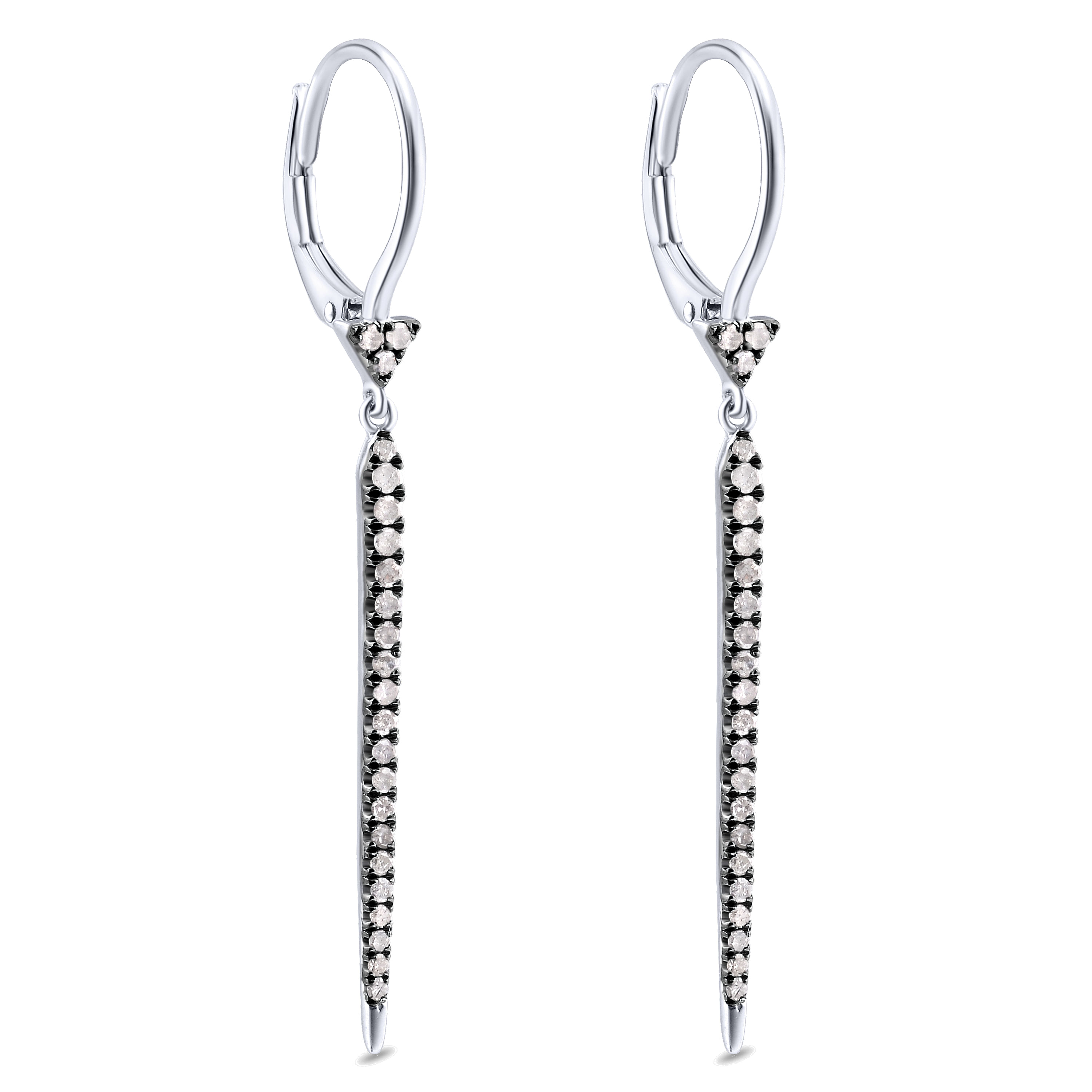 925 Silver Candlelight Diamond Drop Earrings angle 2 925 Silver Candlelight Diamond Drop Earrings angle 2