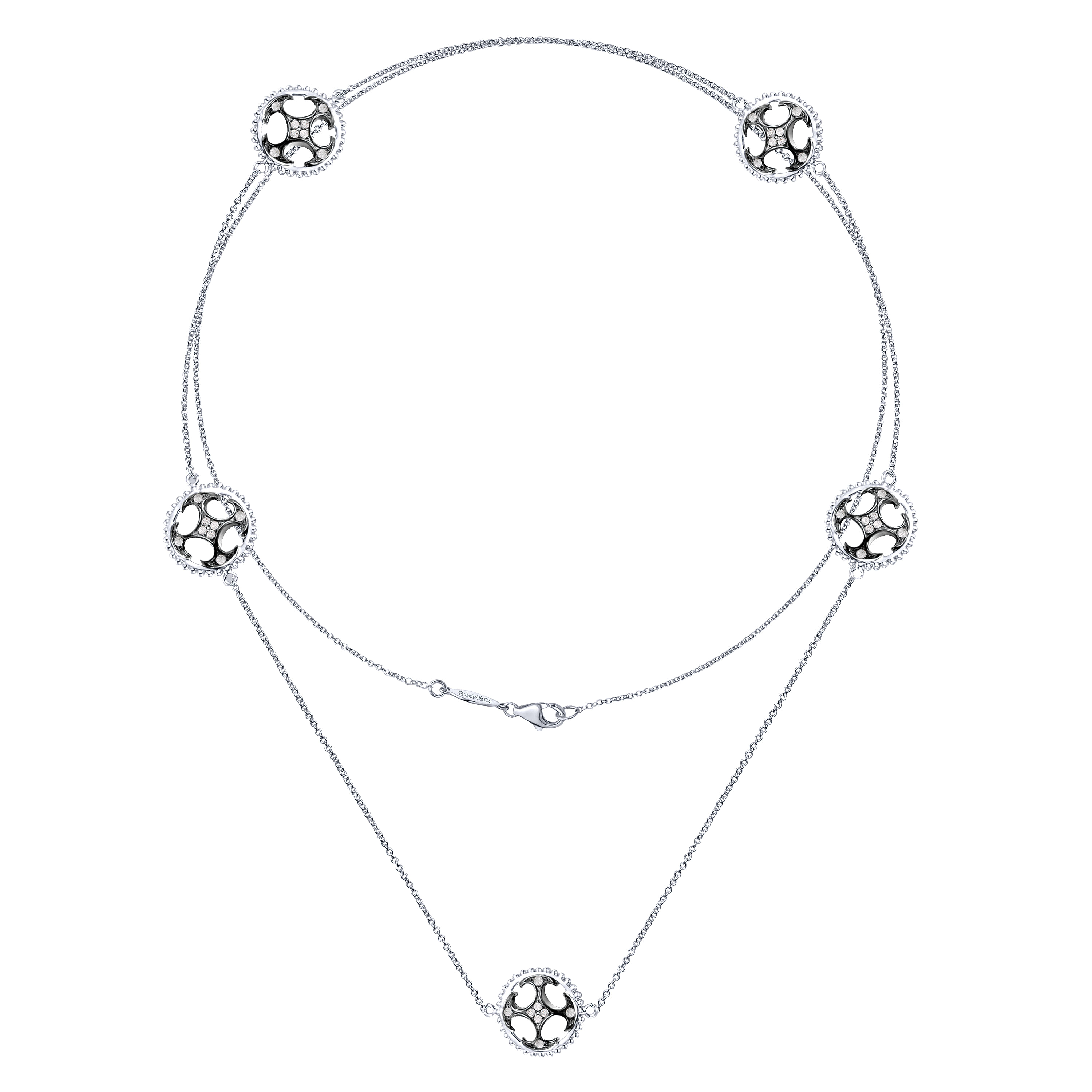 925 Silver Candlelight Diamond Fashion Necklace angle 2 925 Silver Candlelight Diamond Fashion Necklace angle 2