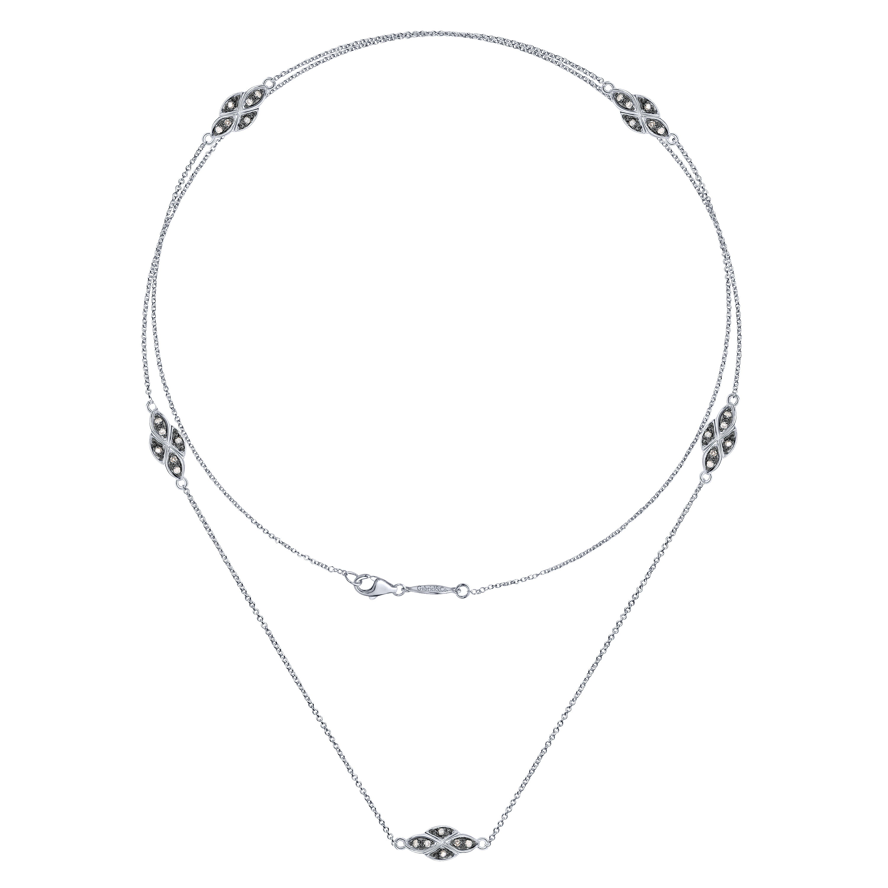 925 Silver Candlelight Diamond Fashion Necklace angle 2 925 Silver Candlelight Diamond Fashion Necklace angle 2