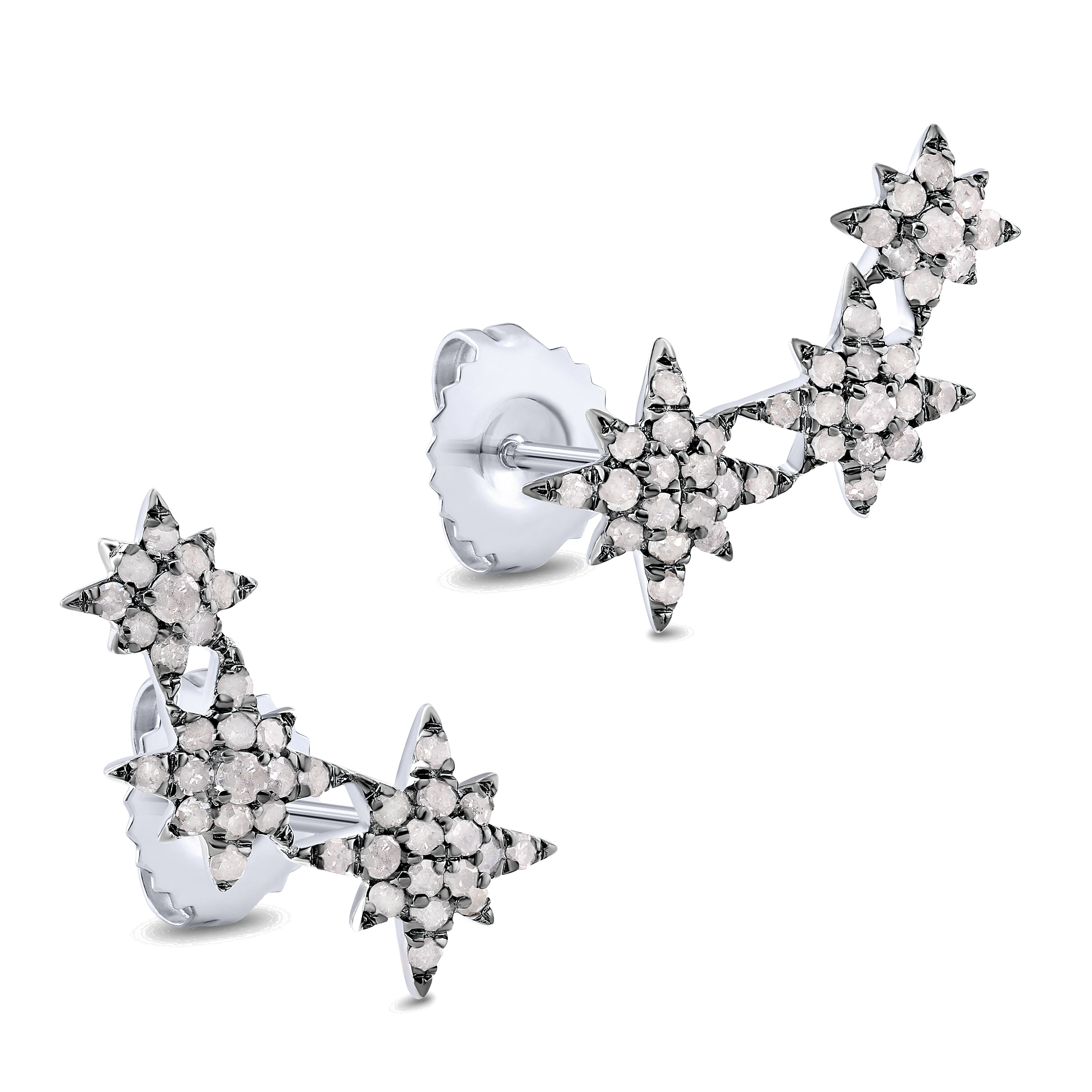 925 Silver Candlelight Diamond Stud Earrings angle 2 925 Silver Candlelight Diamond Stud Earrings angle 2