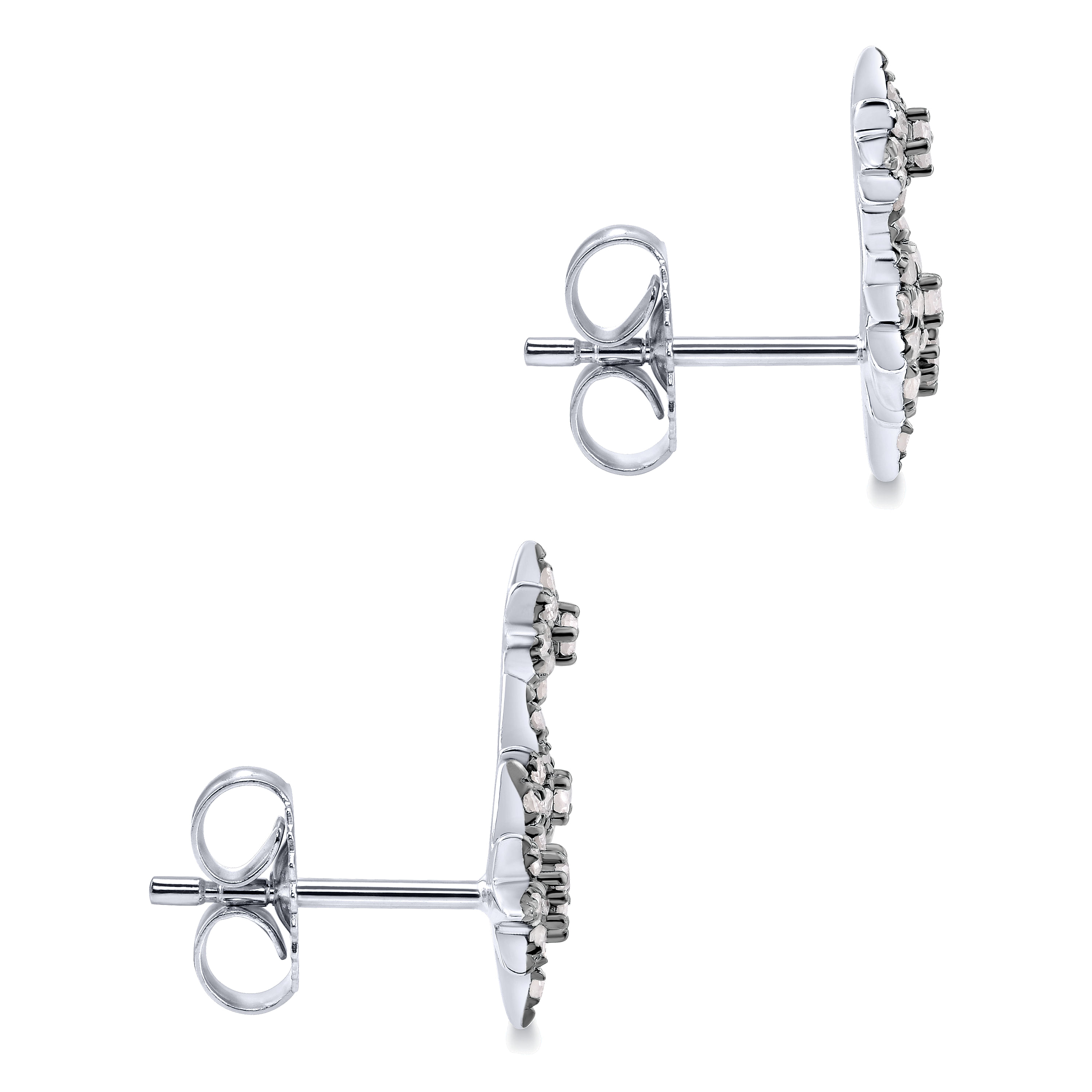 925 Silver Candlelight Diamond Stud Earrings angle 3 925 Silver Candlelight Diamond Stud Earrings angle 3