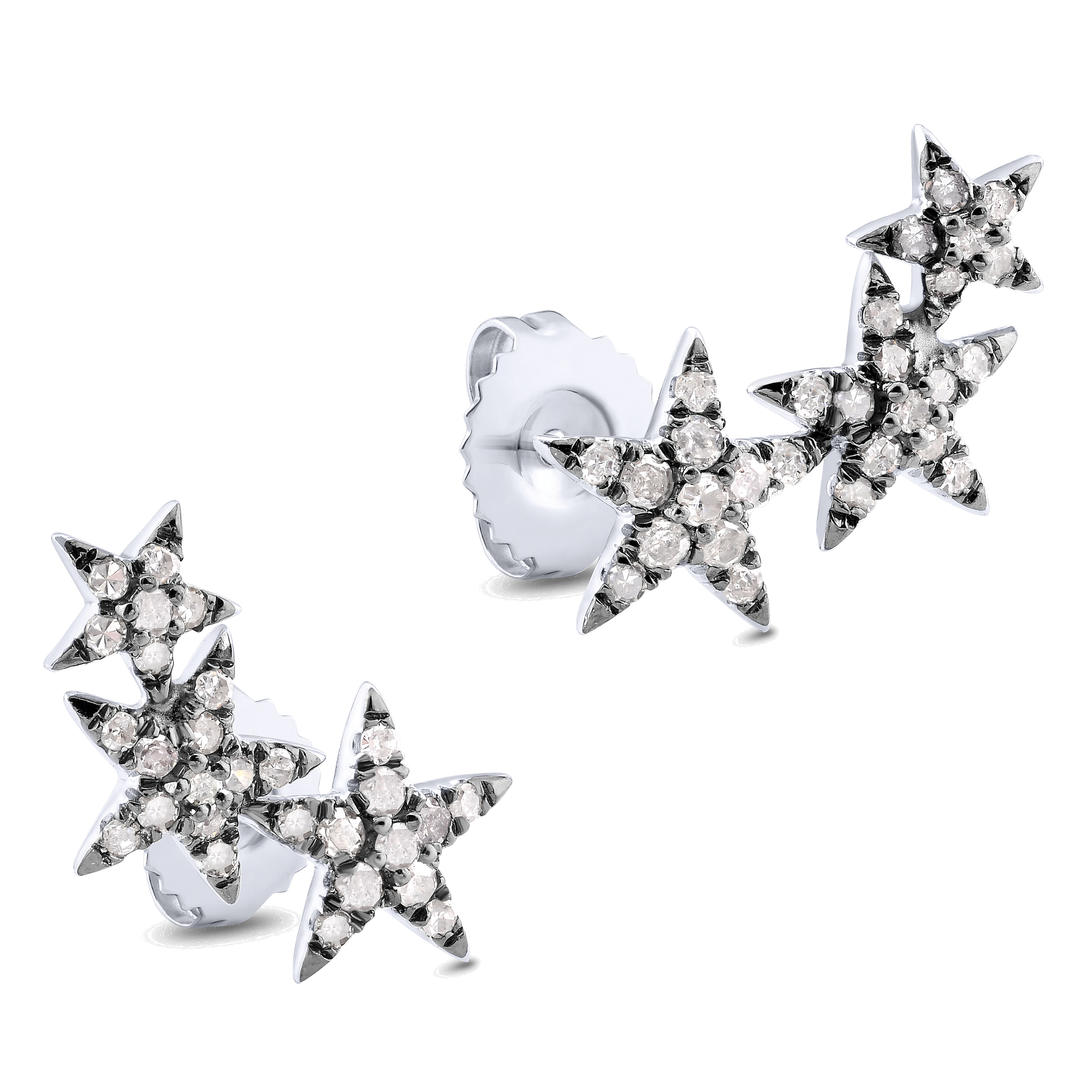 925 Silver Candlelight Diamond Stud Earrings angle 2 925 Silver Candlelight Diamond Stud Earrings angle 2