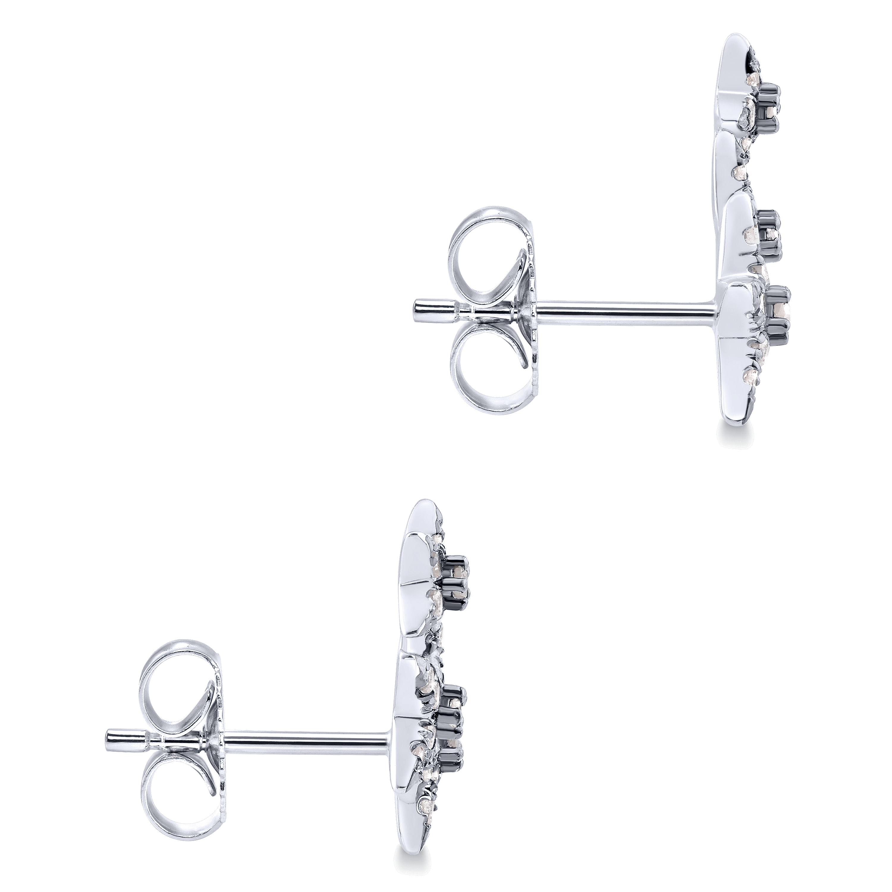 925 Silver Candlelight Diamond Stud Earrings angle 3 925 Silver Candlelight Diamond Stud Earrings angle 3