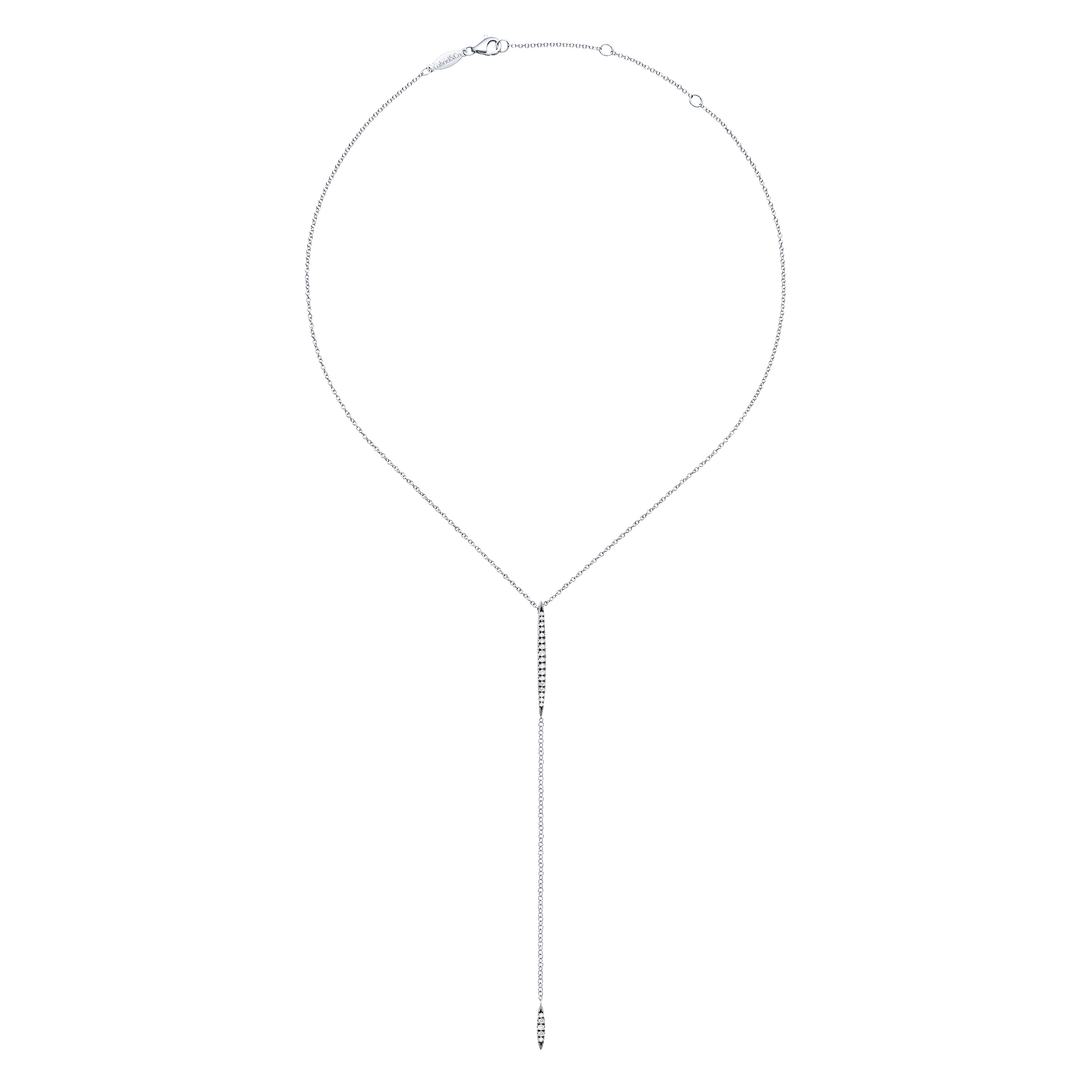 925 Silver Candlelight Diamond Y Knots Necklace angle 2 925 Silver Candlelight Diamond Y Knots Necklace angle 2