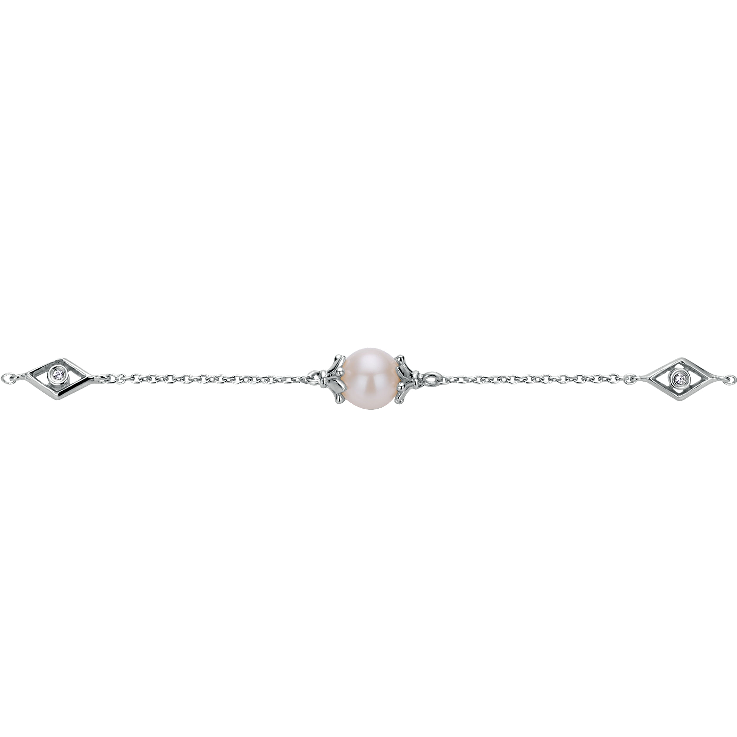 925 Silver Color Solitaire Chain Bracelet angle 2 925 Silver Color Solitaire Chain Bracelet angle 2