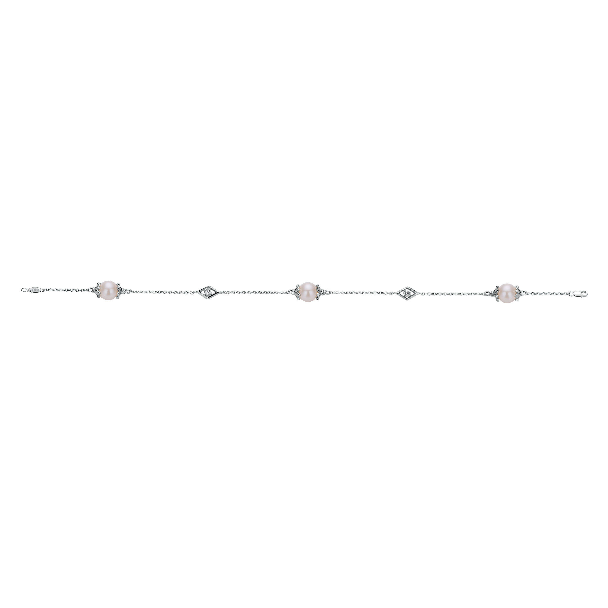 925 Silver Color Solitaire Chain Bracelet angle 3 925 Silver Color Solitaire Chain Bracelet angle 3