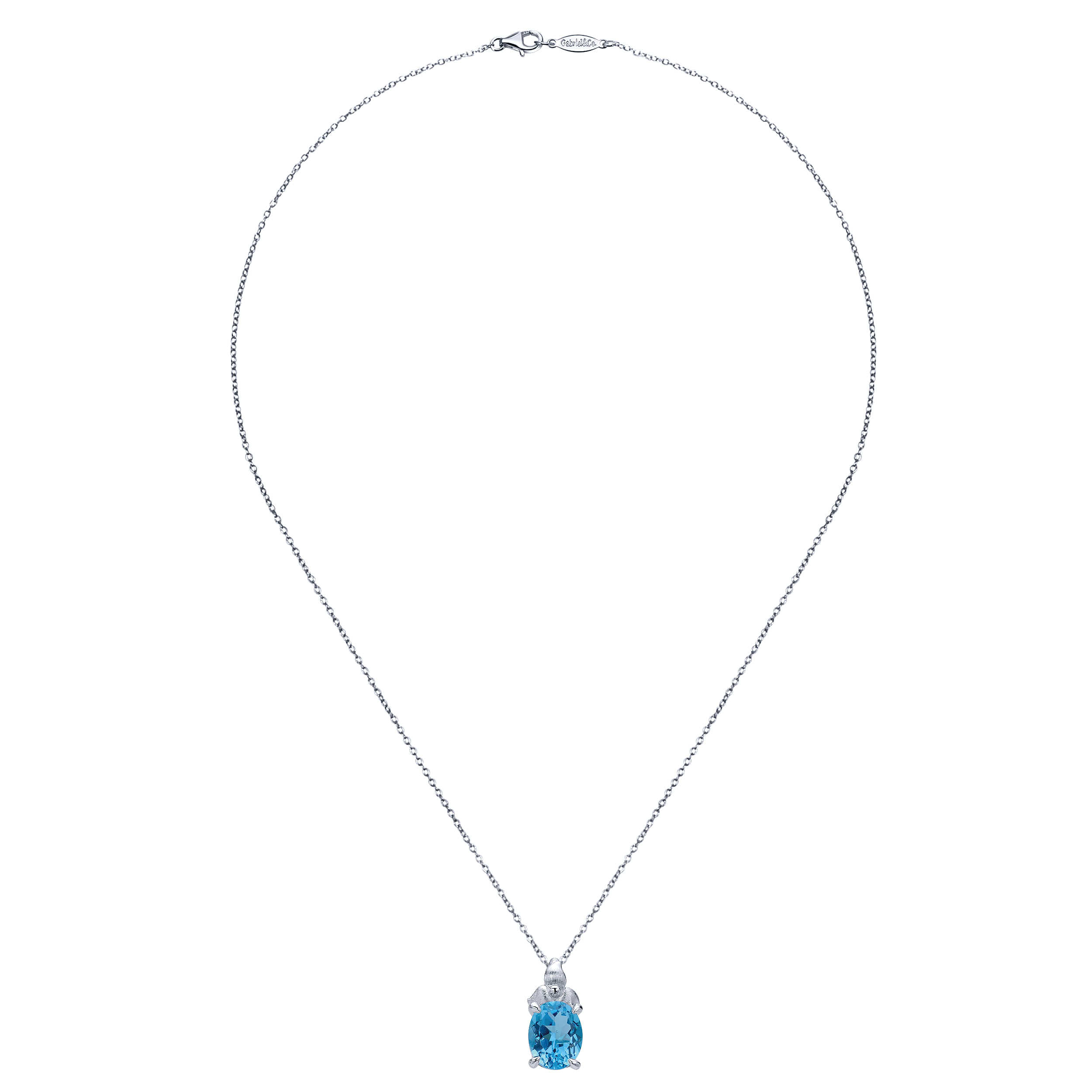 925 Silver Color Solitaire Fashion Necklace angle 2 925 Silver Color Solitaire Fashion Necklace angle 2