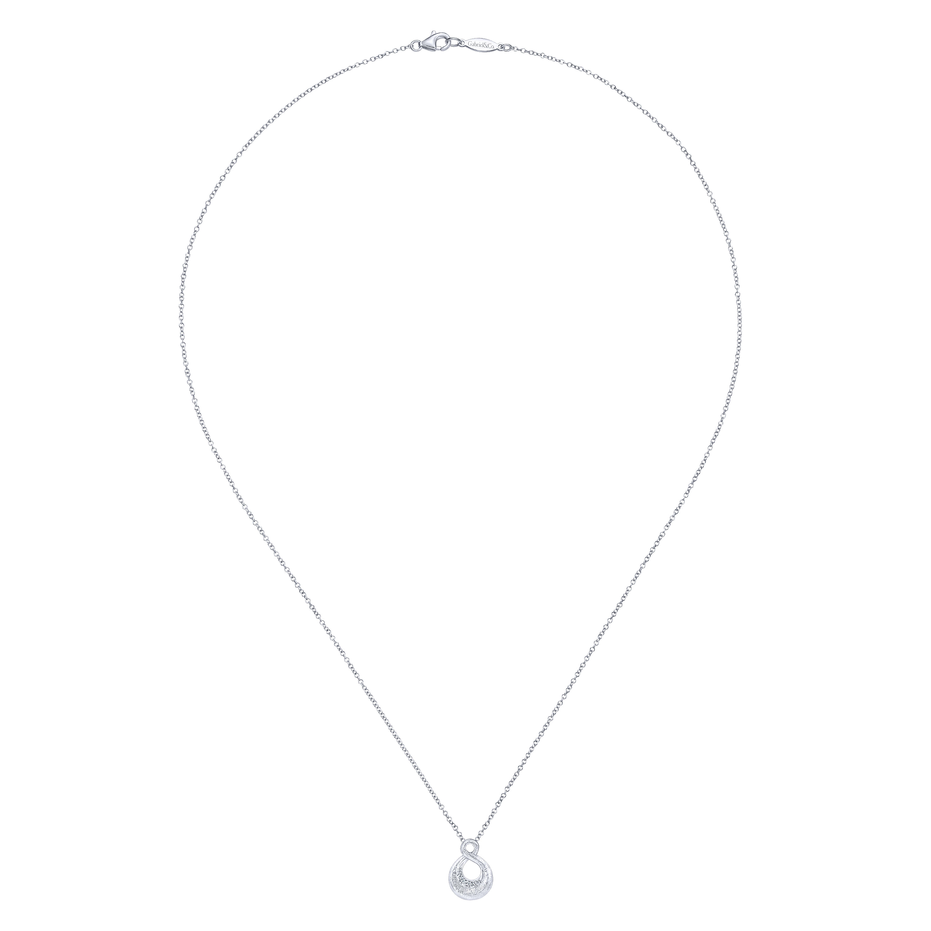 925 Silver Diamond Fashion Necklace angle 2 925 Silver Diamond Fashion Necklace angle 2