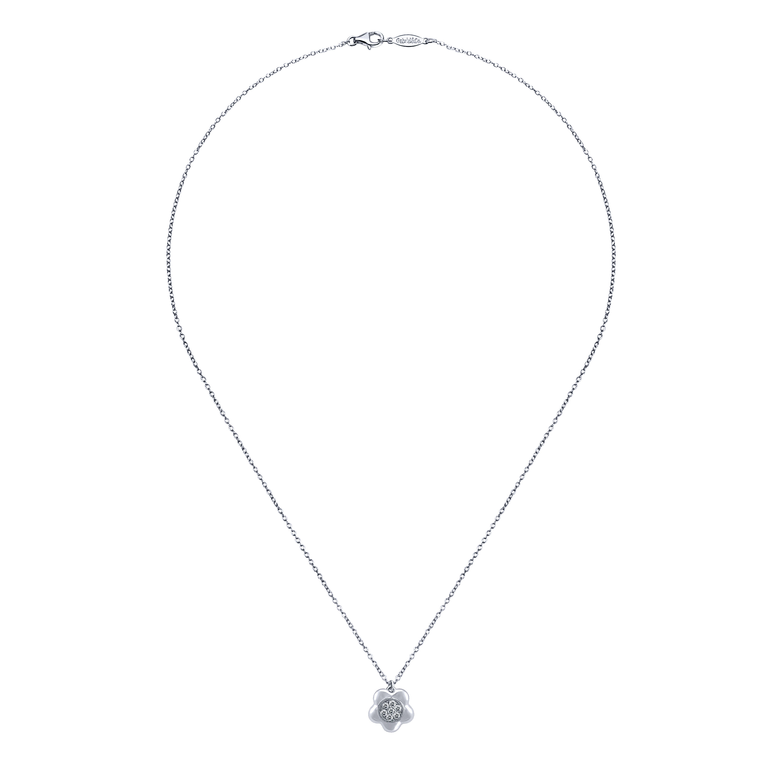 925 Silver Diamond Fashion Necklace angle 2 925 Silver Diamond Fashion Necklace angle 2