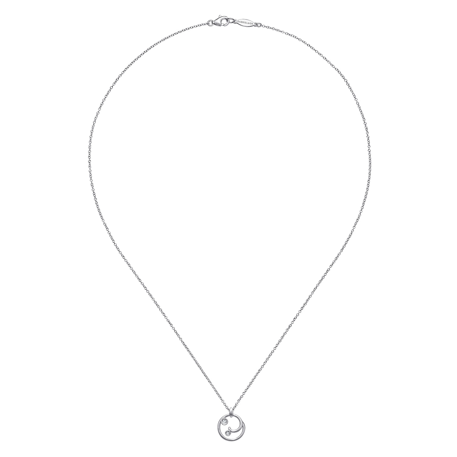 925 Silver Diamond Fashion Necklace angle 2 925 Silver Diamond Fashion Necklace angle 2