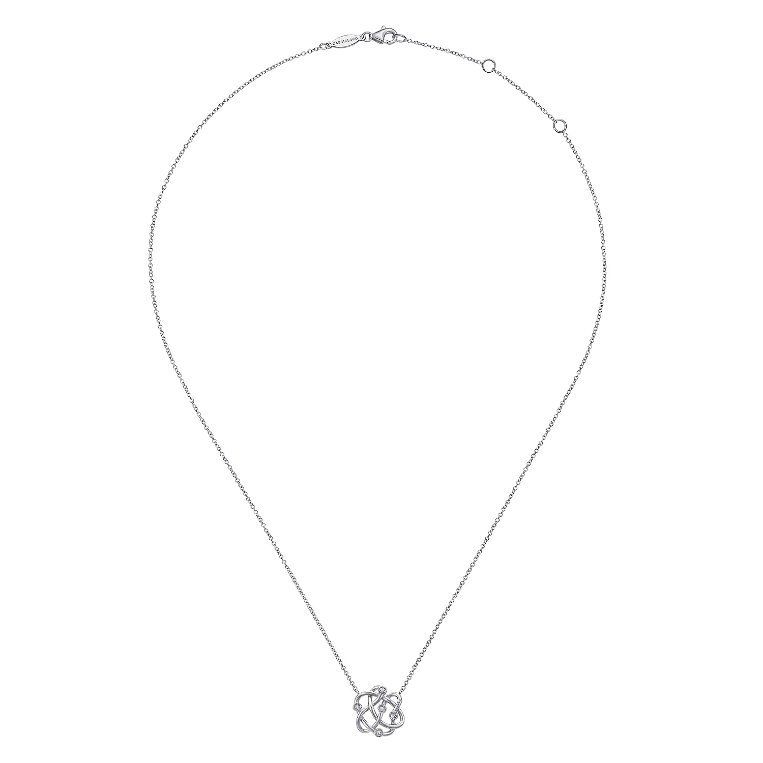 925 Silver Diamond Fashion Necklace angle 2 925 Silver Diamond Fashion Necklace angle 2
