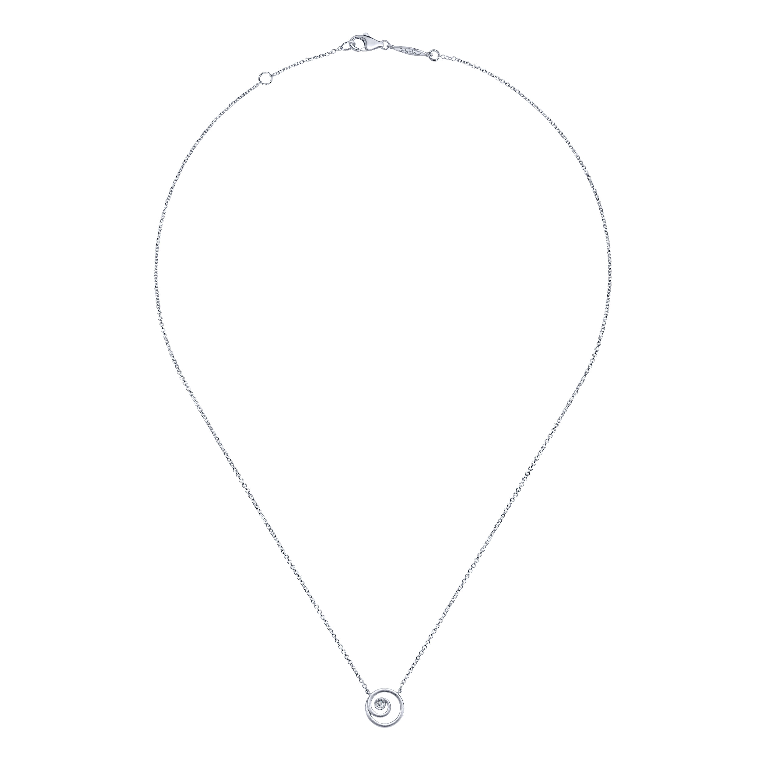 925 Silver Diamond Fashion Necklace angle 2 925 Silver Diamond Fashion Necklace angle 2