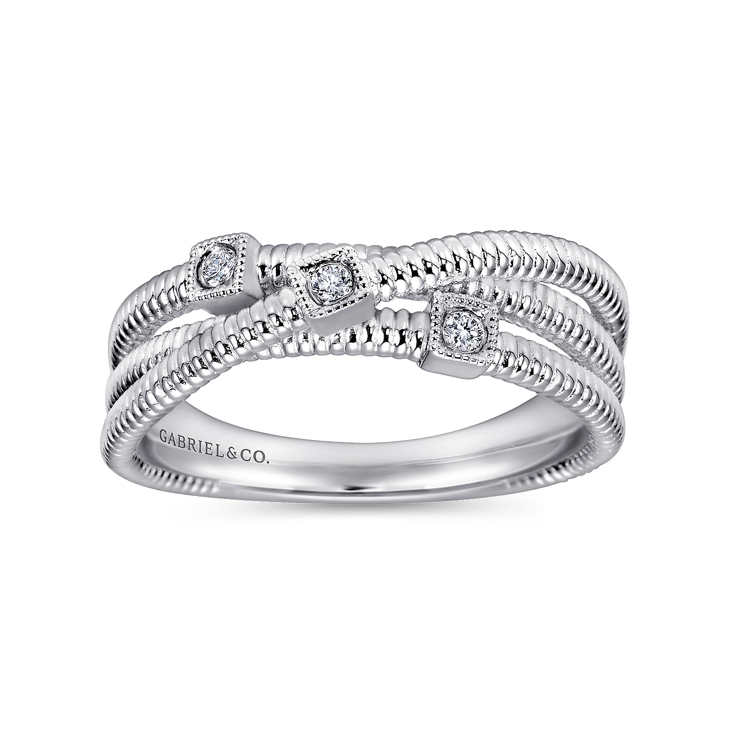 925 Silver Diamond Wide Band Ladies 925 Silver Diamond Wide Band Ladies
