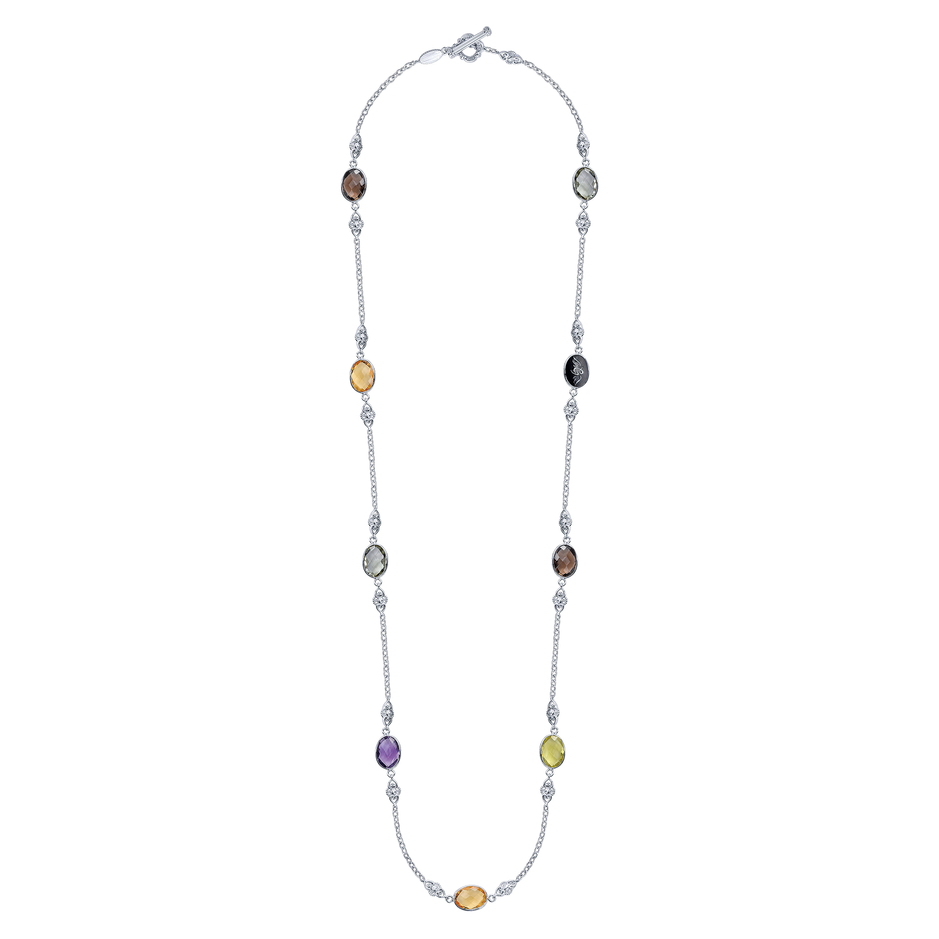 925 Silver Infinite Gems Station Necklace angle 2 925 Silver Infinite Gems Station Necklace angle 2