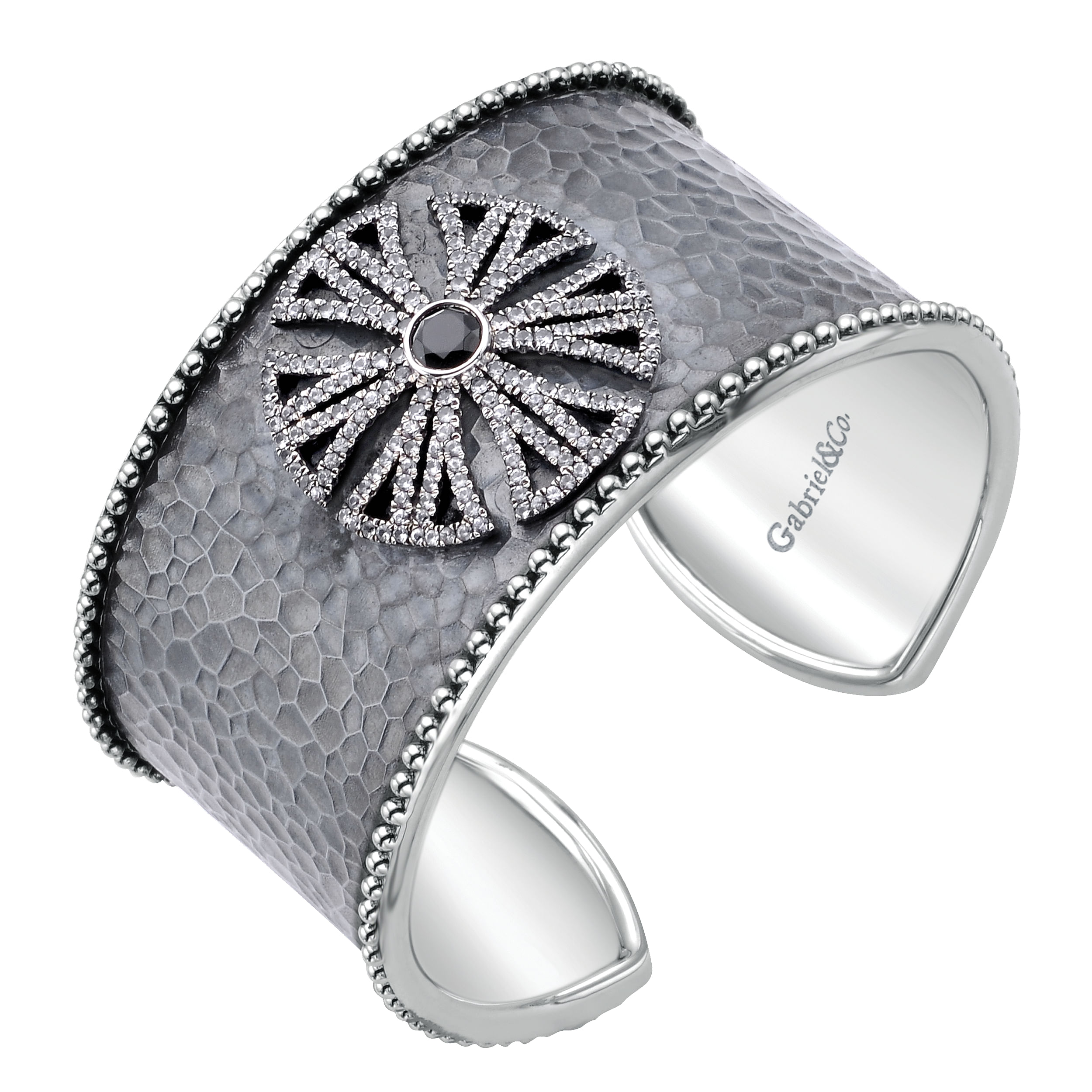 925 Silver Multi Color Stones Cuff Bangle angle 2 925 Silver Multi Color Stones Cuff Bangle angle 2