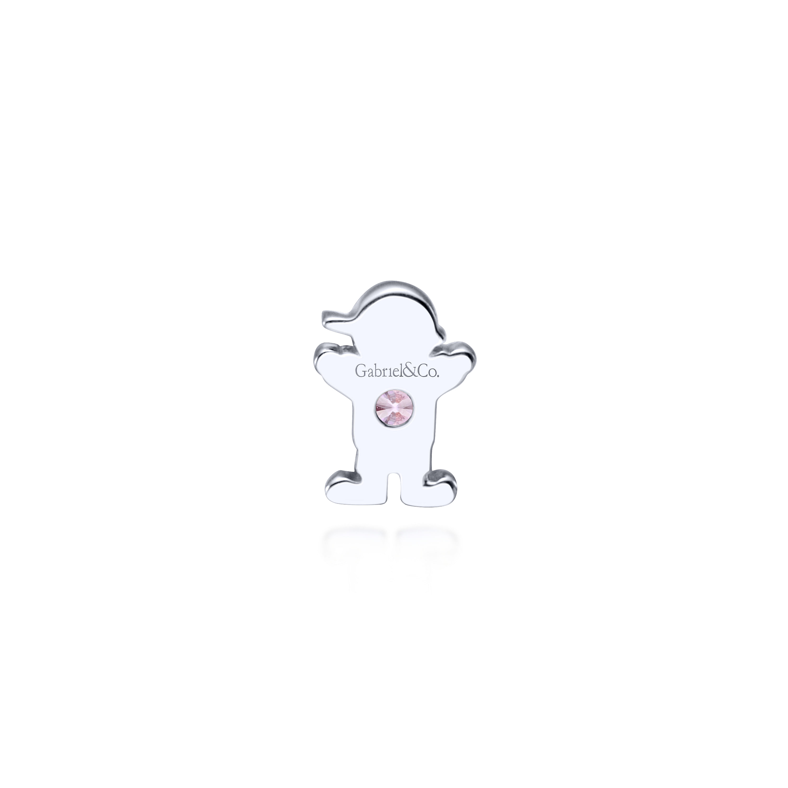 925 Silver Pink Created Zircon Locket Charm Pendant angle 2 925 Silver Pink Created Zircon Locket Charm Pendant angle 2