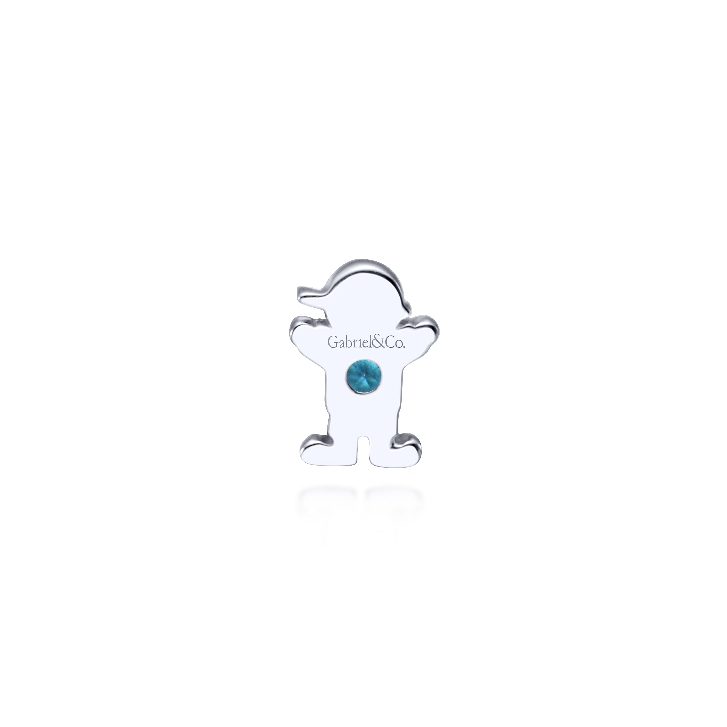 925 Silver Swiss Blue Topaz Locket Boy Charm Pendant angle 2 925 Silver Swiss Blue Topaz Locket Boy Charm Pendant angle 2