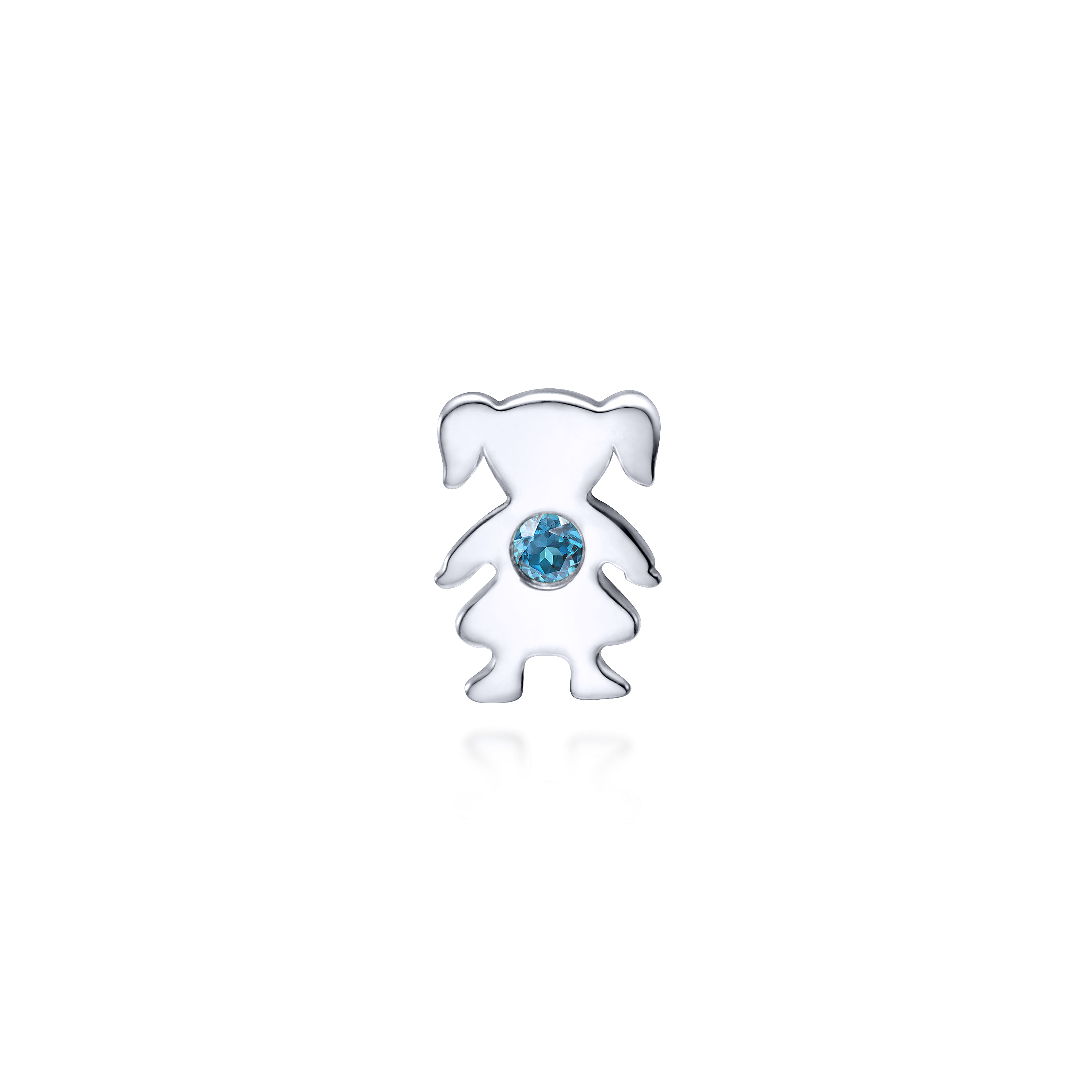 925 Silver Swiss Blue Topaz Locket Girl Charm 925 Silver Swiss Blue Topaz Locket Girl Charm
