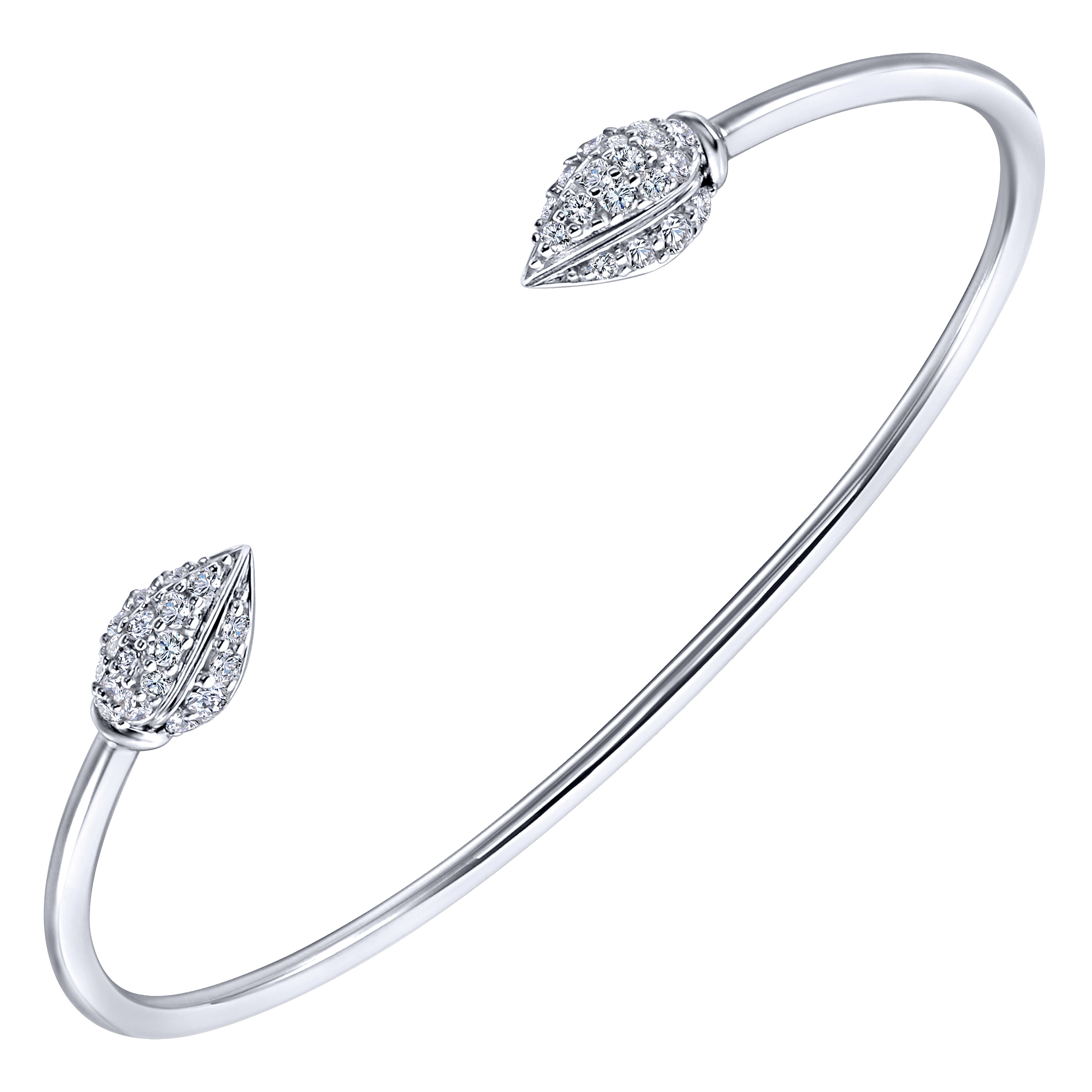 925 Silver White Sapphire Bangle angle 2 925 Silver White Sapphire Bangle angle 2