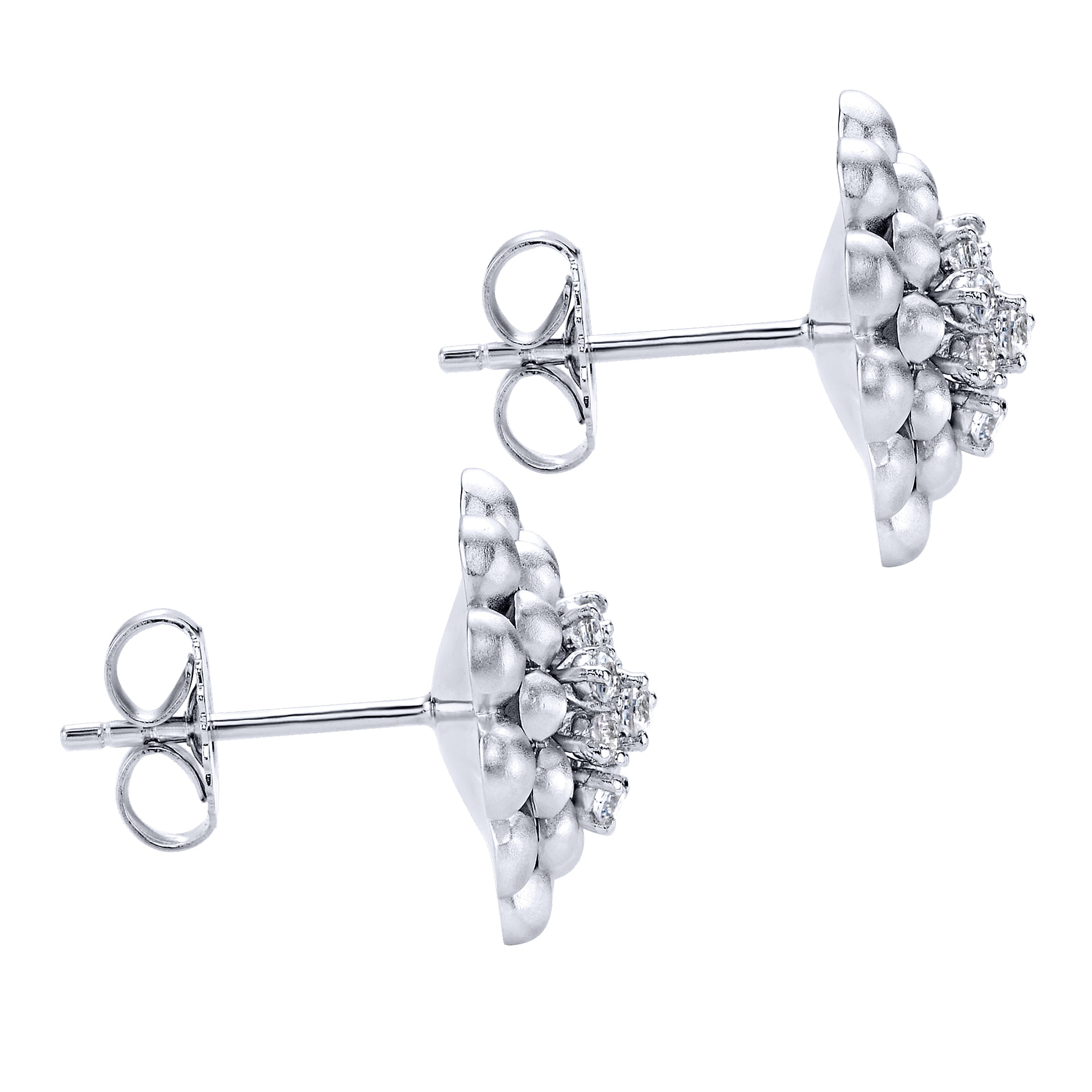 925 Silver White Sapphire Stud Earrings angle 3 925 Silver White Sapphire Stud Earrings angle 3
