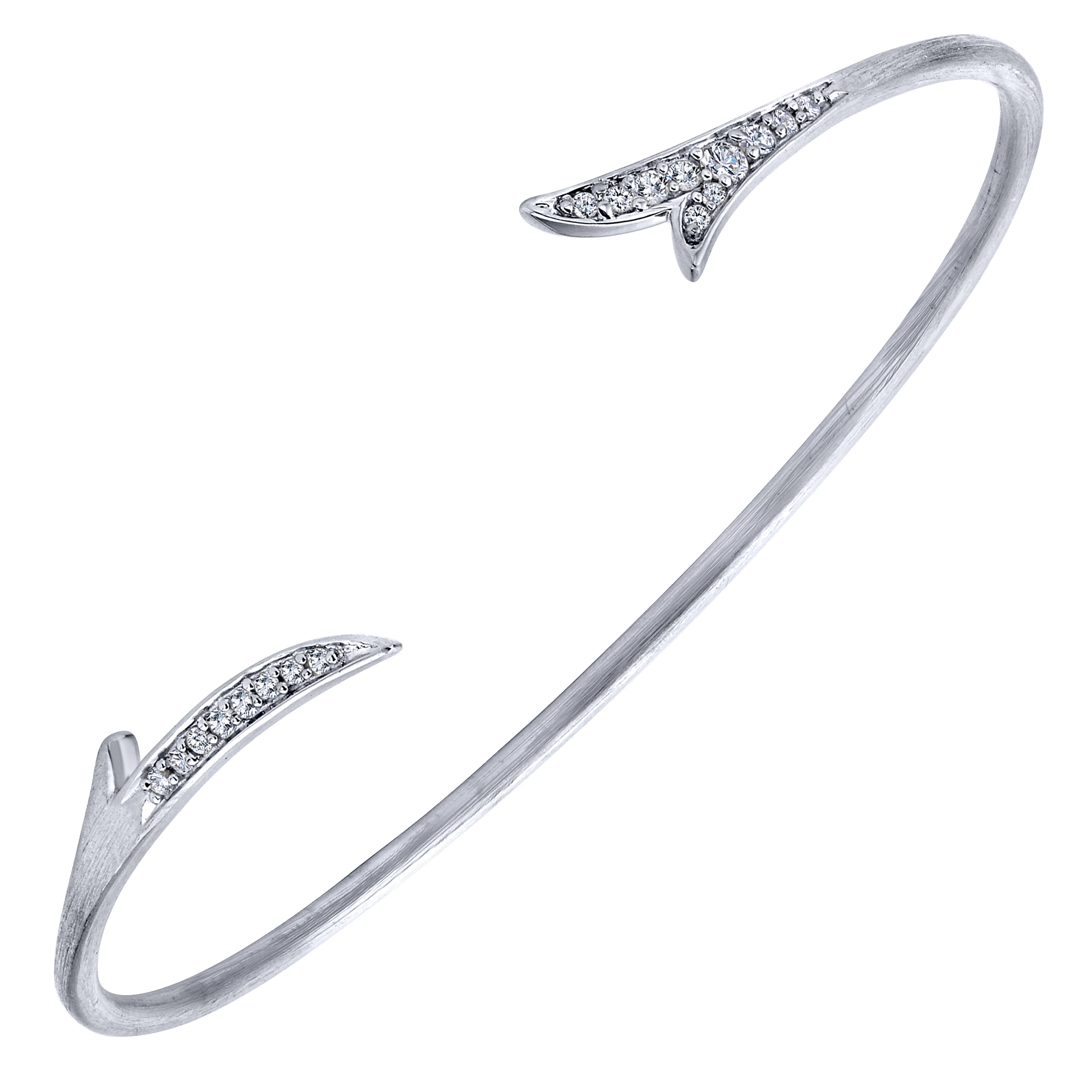 925 Silver White Sapphire Vine Bangle angle 2 925 Silver White Sapphire Vine Bangle angle 2
